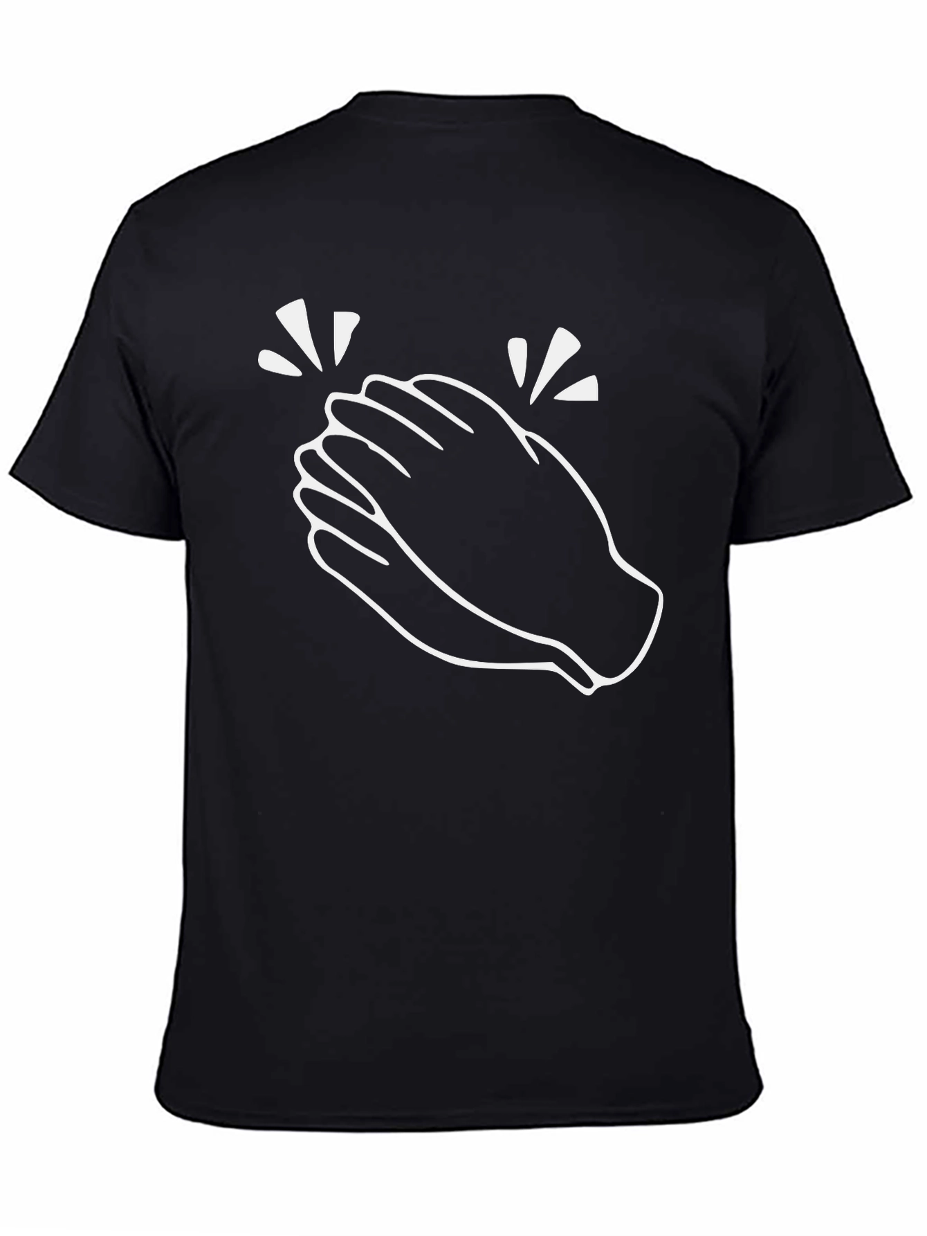 Clapping Hands Graphic Tee - Black Cotton T-Shirt