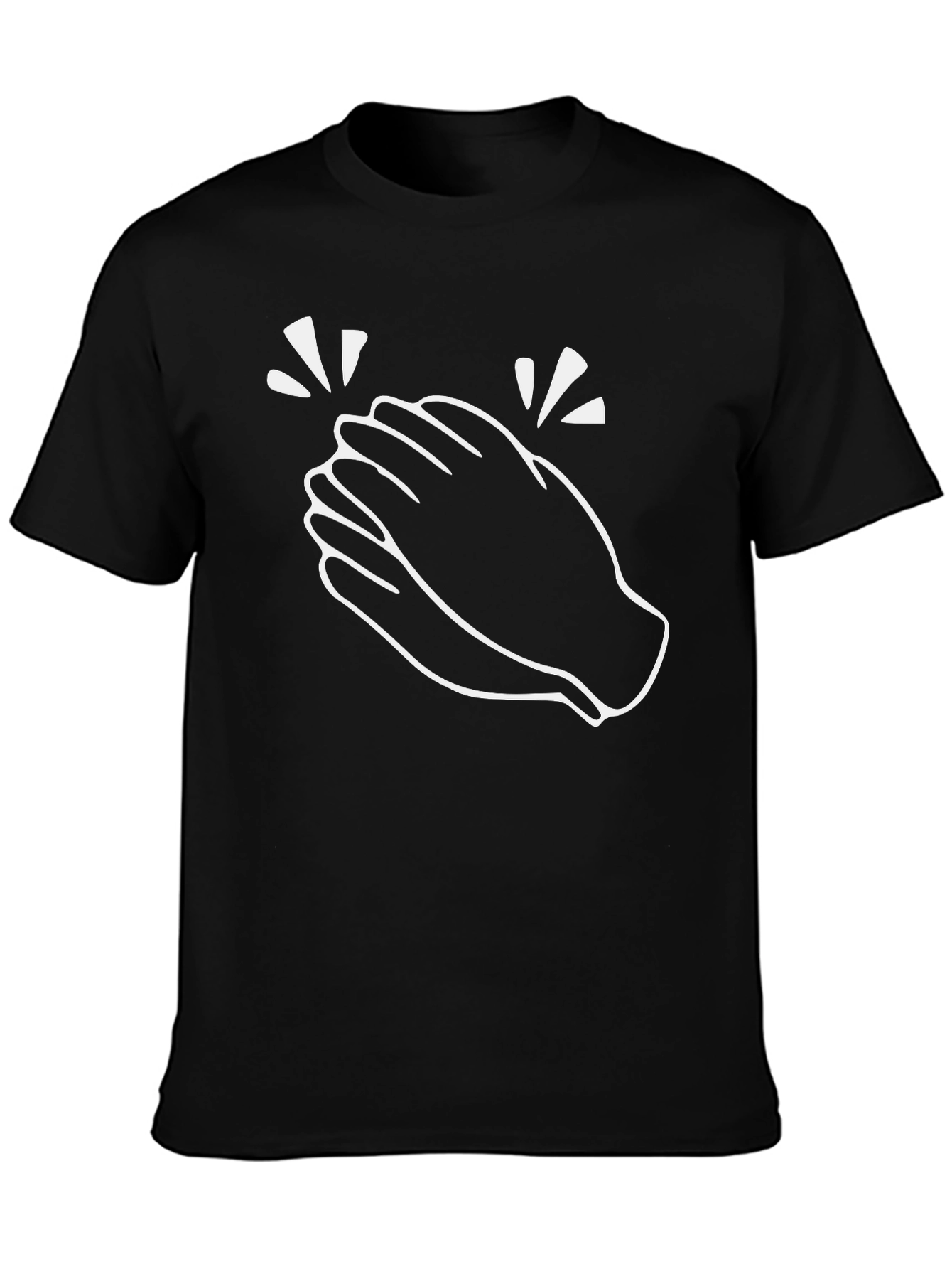 Clapping Hands Graphic Tee - Black Cotton T-Shirt