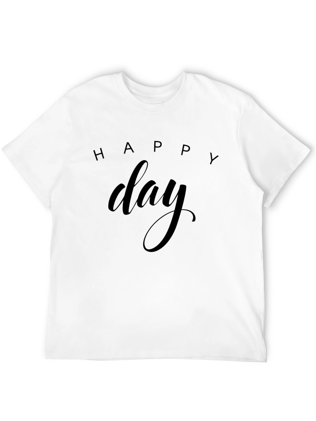 Happy Day Graphic Tee - Black Casual T-Shirt