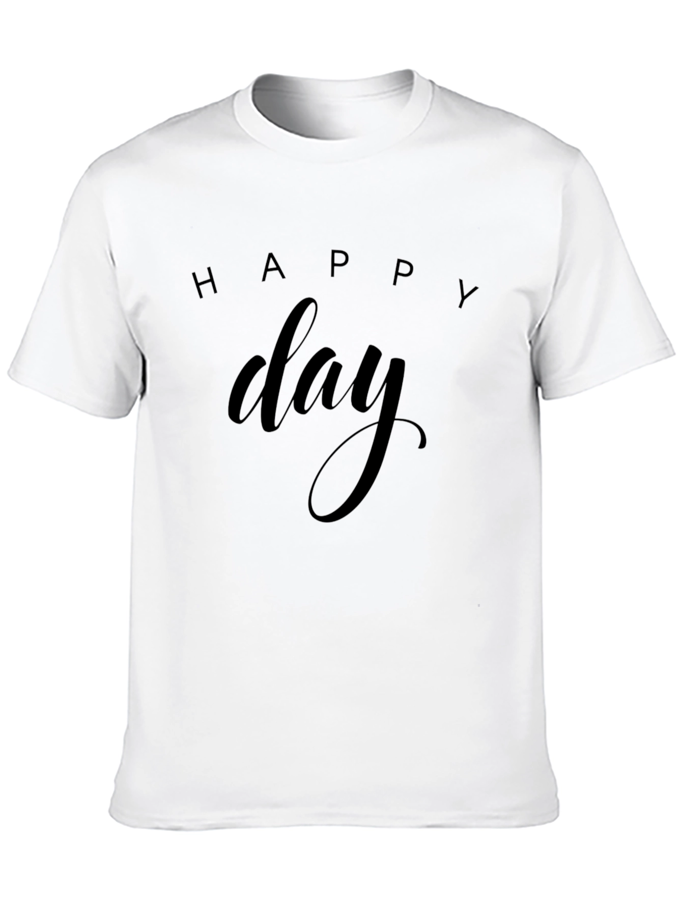Happy Day Graphic Tee - Black Casual T-Shirt