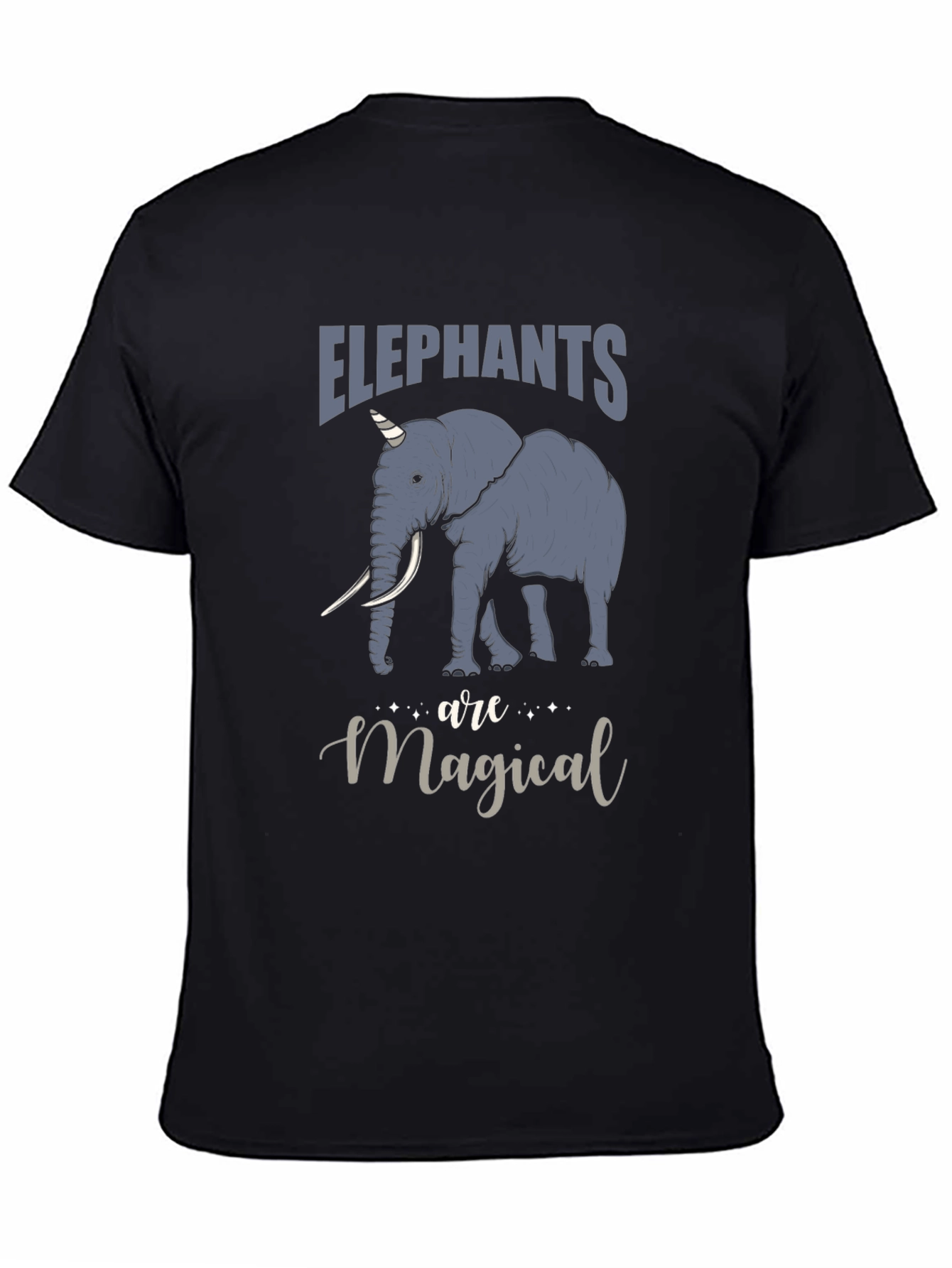Elephant Unicorn Magical Mens Graphic T-Shirt