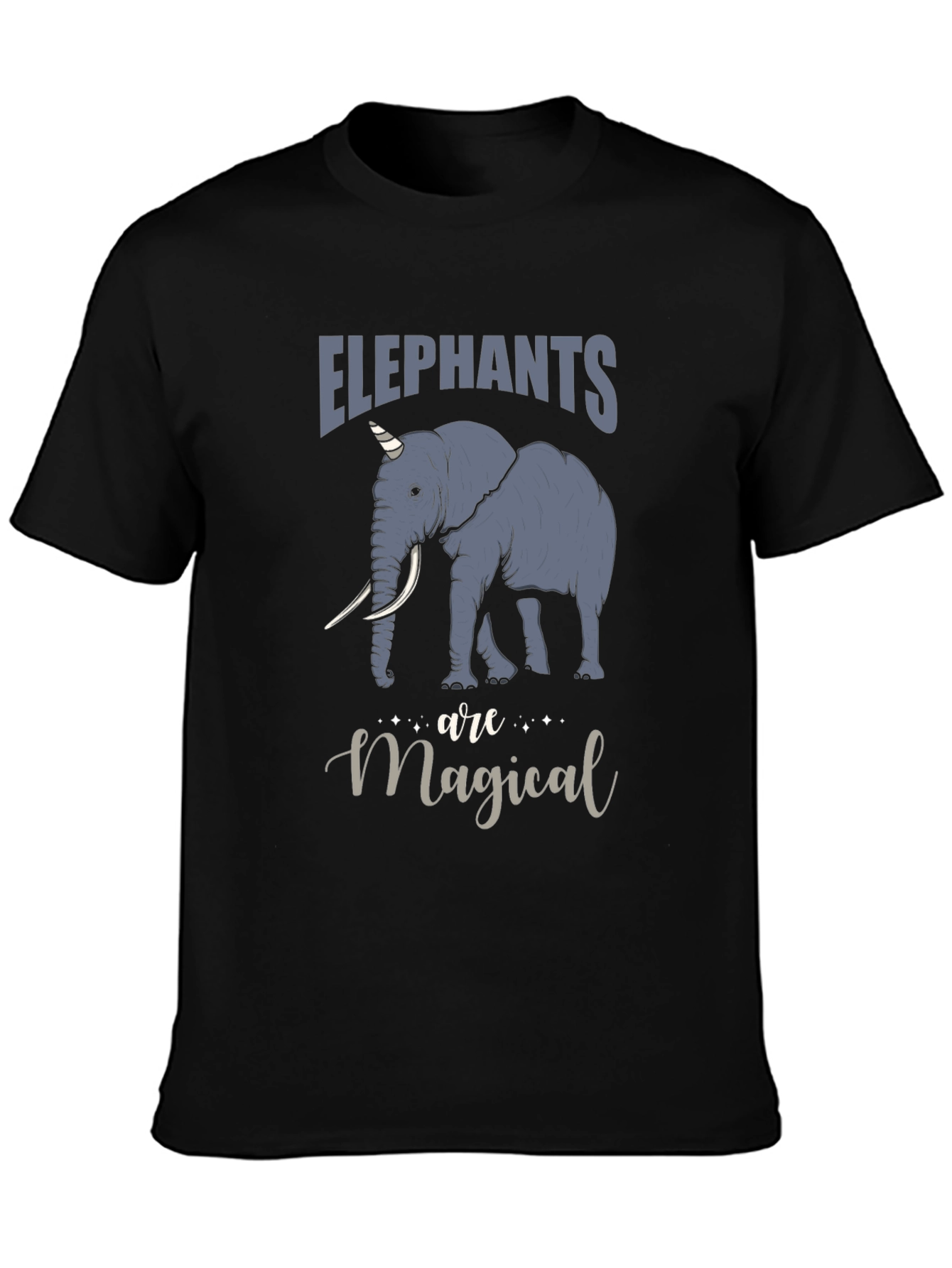 Elephant Unicorn Magical Mens Graphic T-Shirt