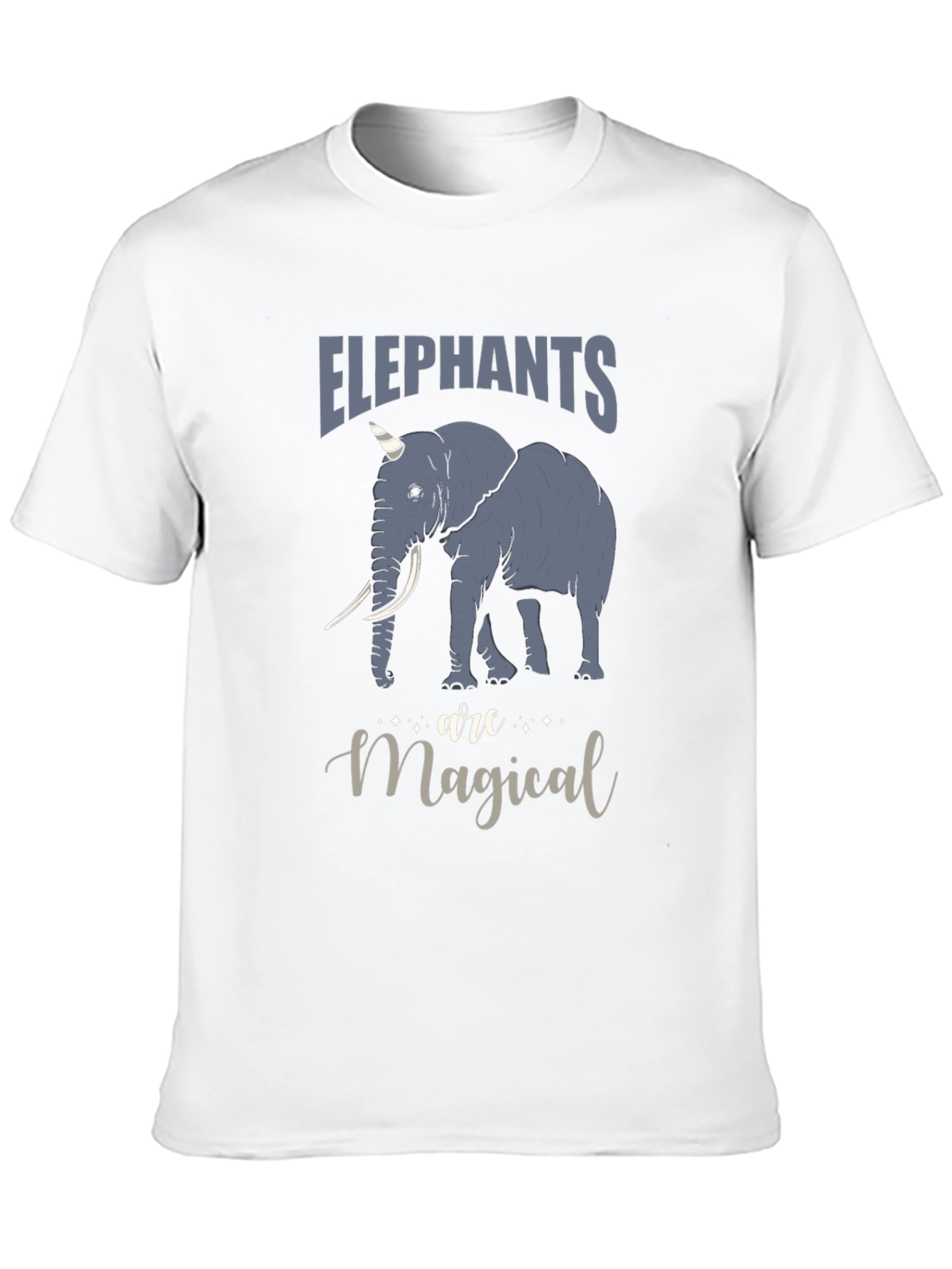 Elephant Unicorn Magical Mens Graphic T-Shirt