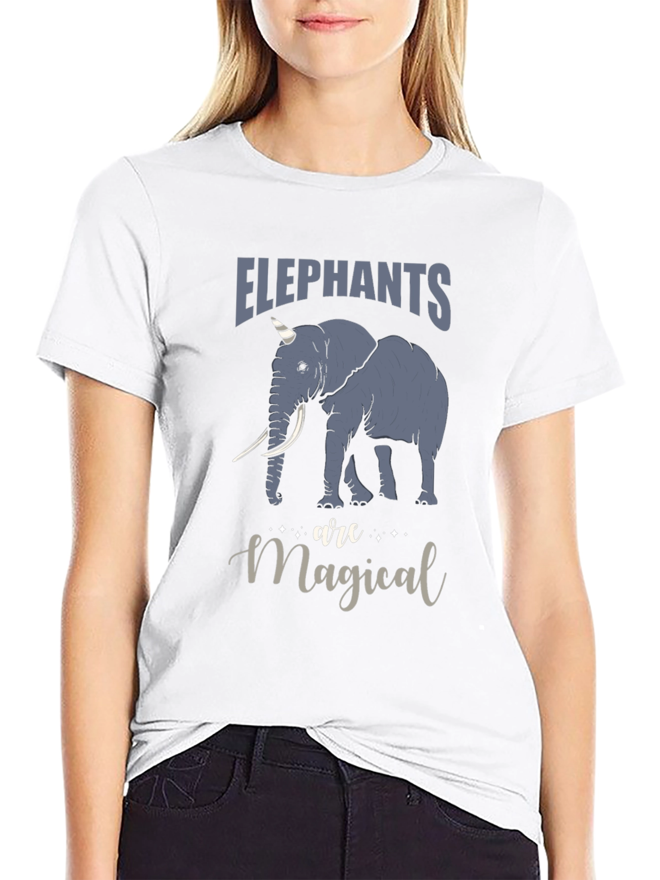 Elephant Unicorn Magical Mens Graphic T-Shirt