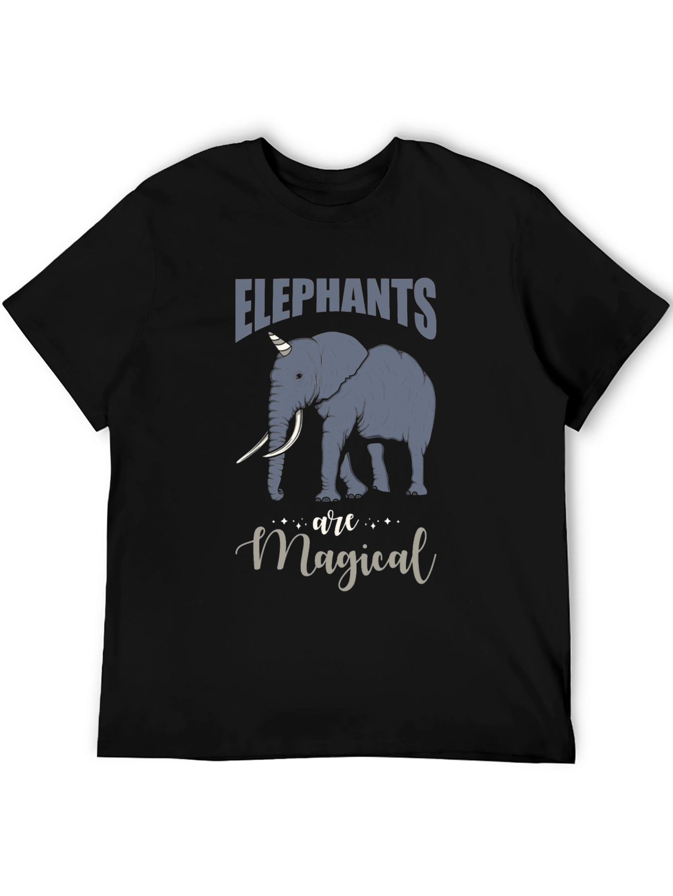 Elephant Unicorn Magical Mens Graphic T-Shirt