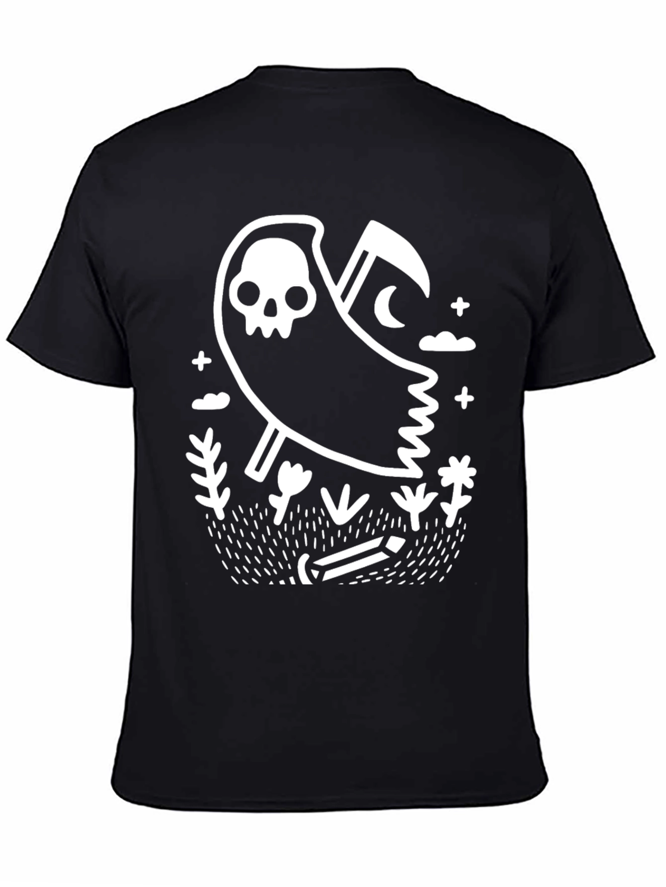 Grim Reaper Graphic T-Shirt - Black Cotton Tee