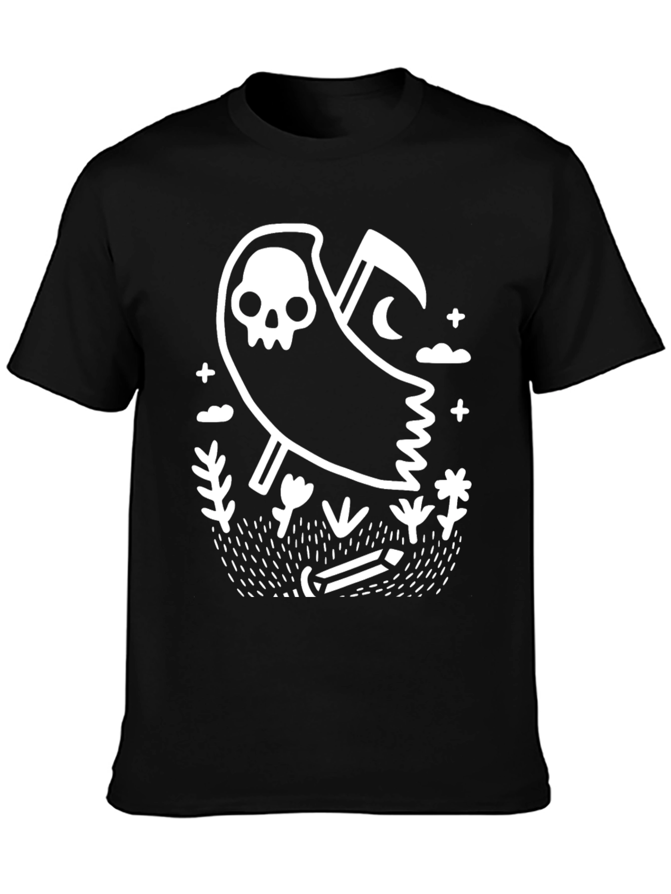 Grim Reaper Graphic T-Shirt - Black Cotton Tee