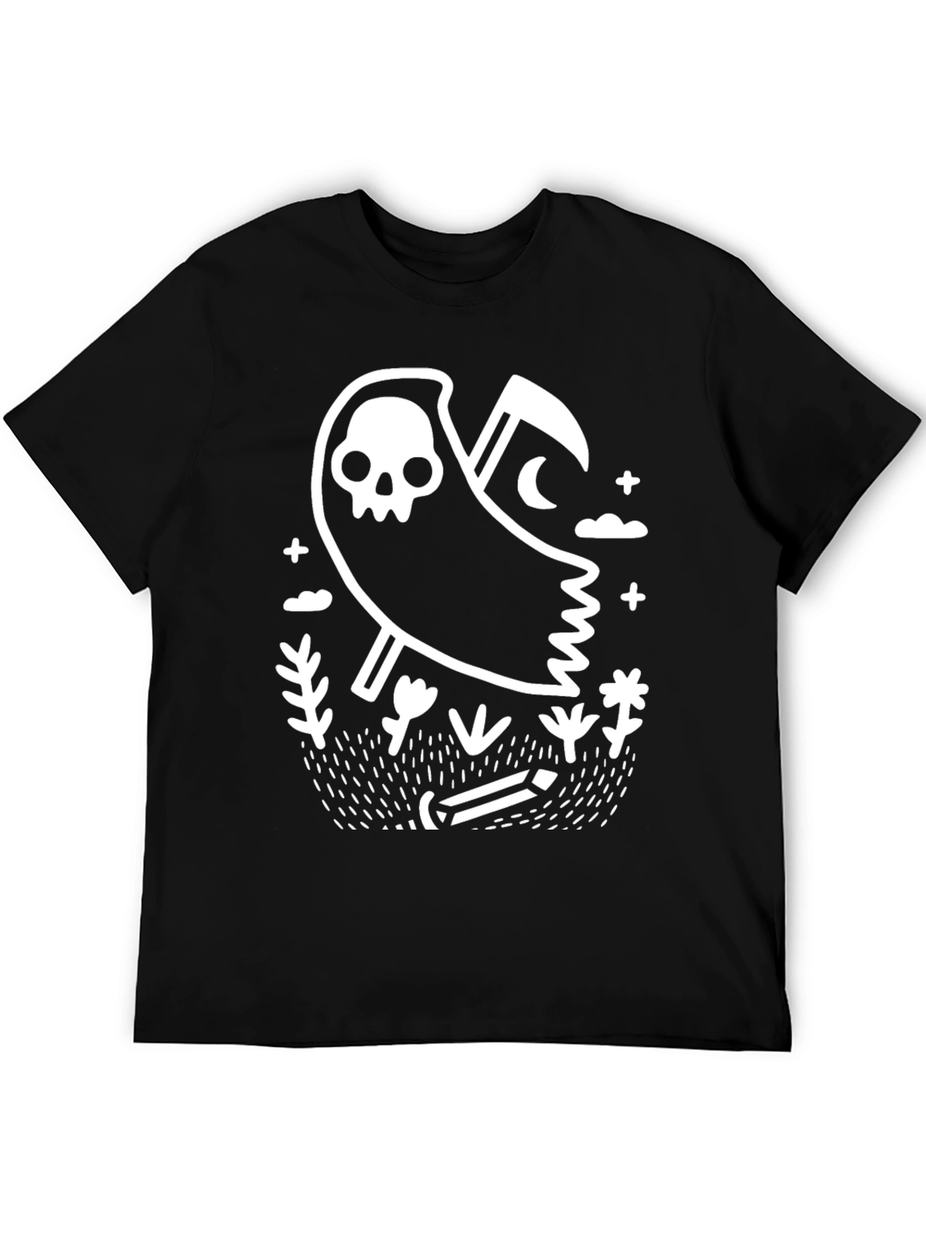 Grim Reaper Graphic T-Shirt - Black Cotton Tee