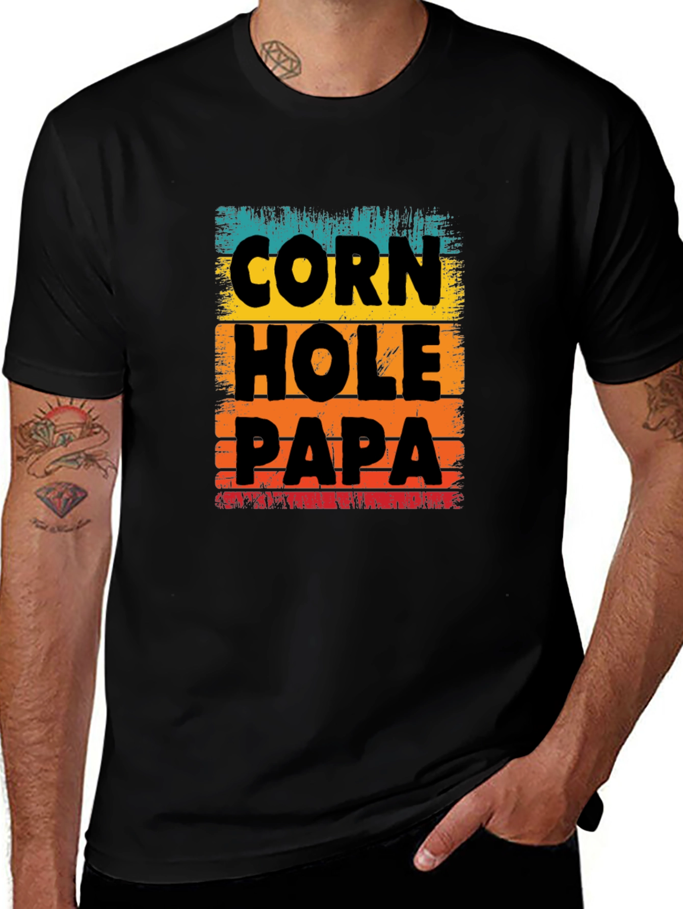 Cornhole Papa T-Shirt Fun Dad Gift