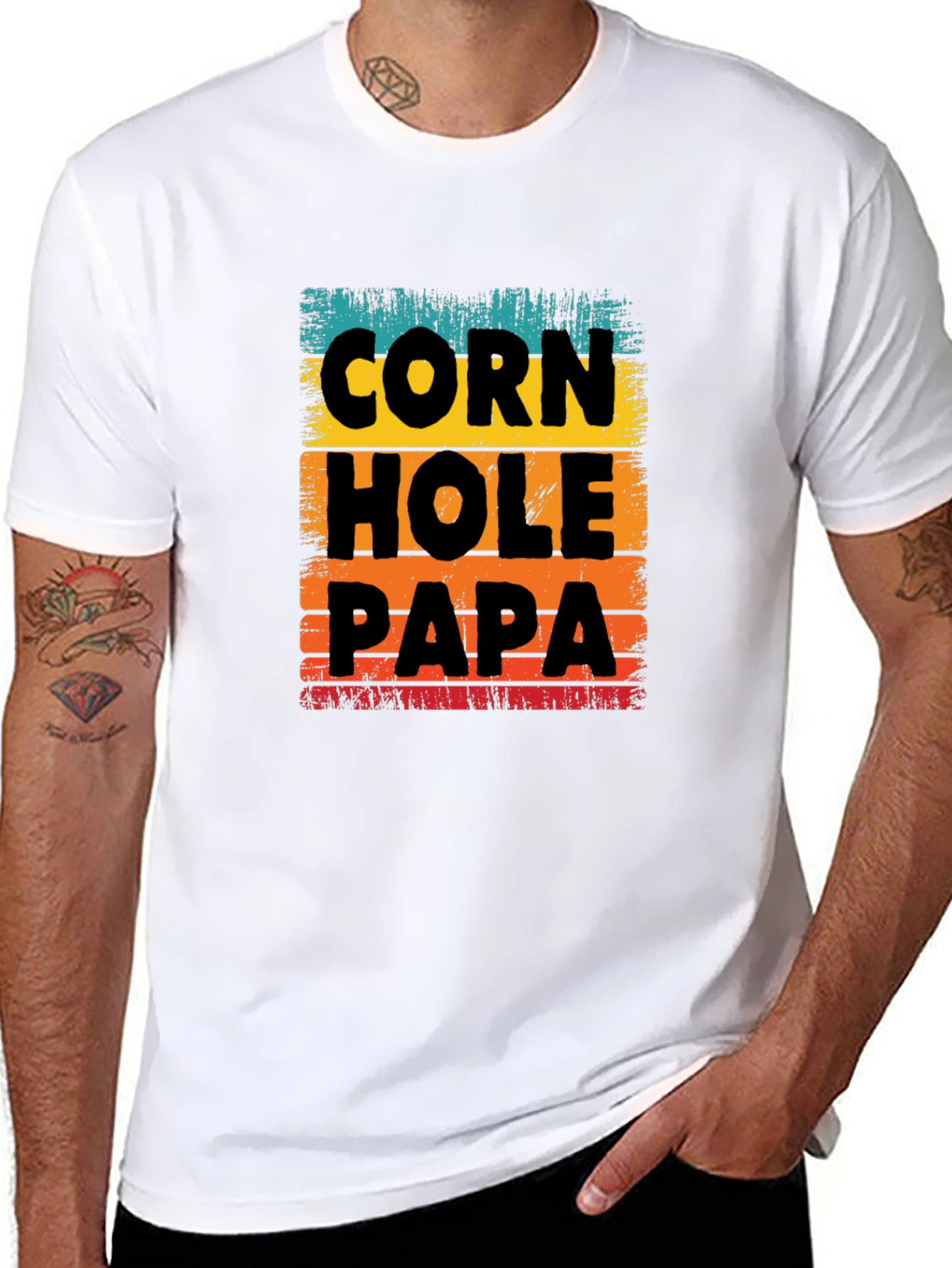 Cornhole Papa T-Shirt Fun Dad Gift