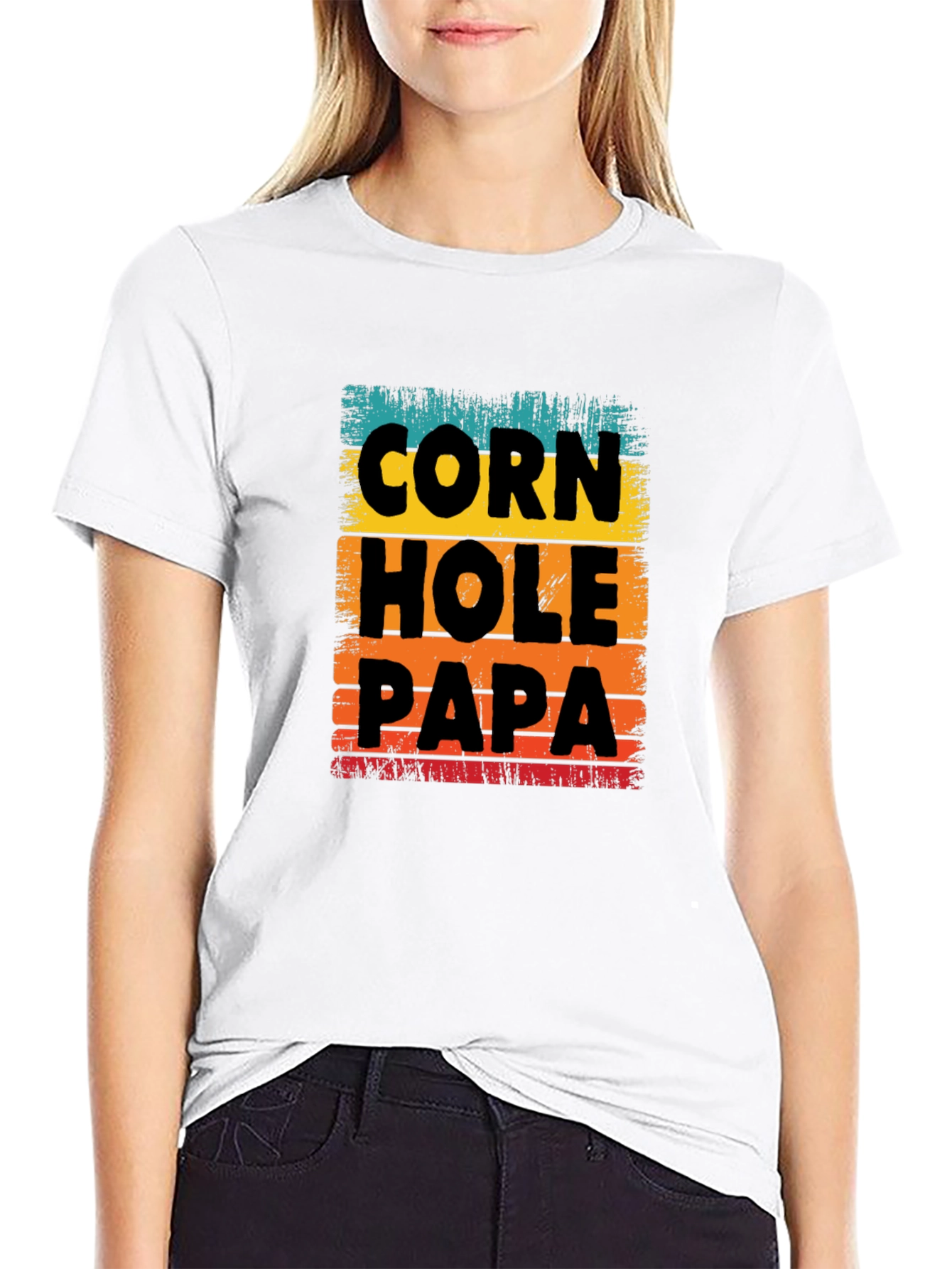 Cornhole Papa T-Shirt Fun Dad Gift