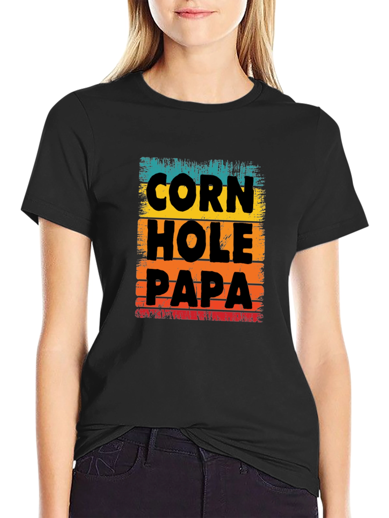 Cornhole Papa T-Shirt Fun Dad Gift