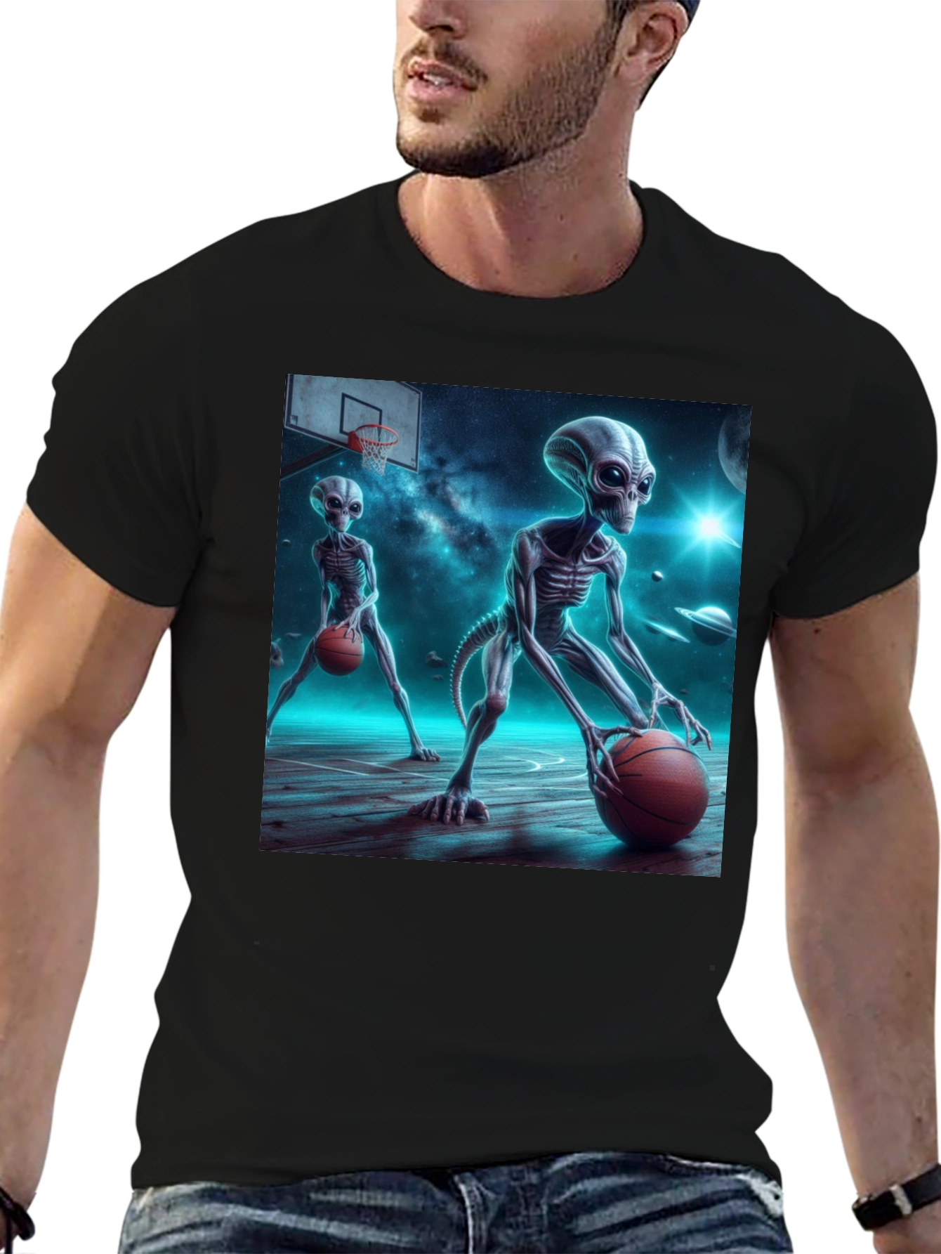 Alien Basketball Graphic Tee - Out of This World Style
