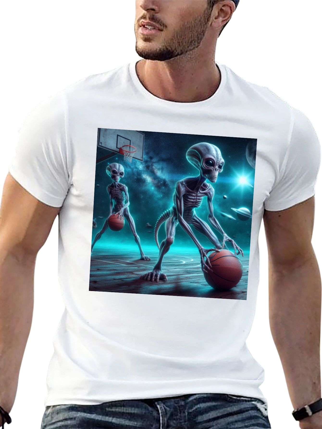 Alien Basketball Graphic Tee - Out of This World Style