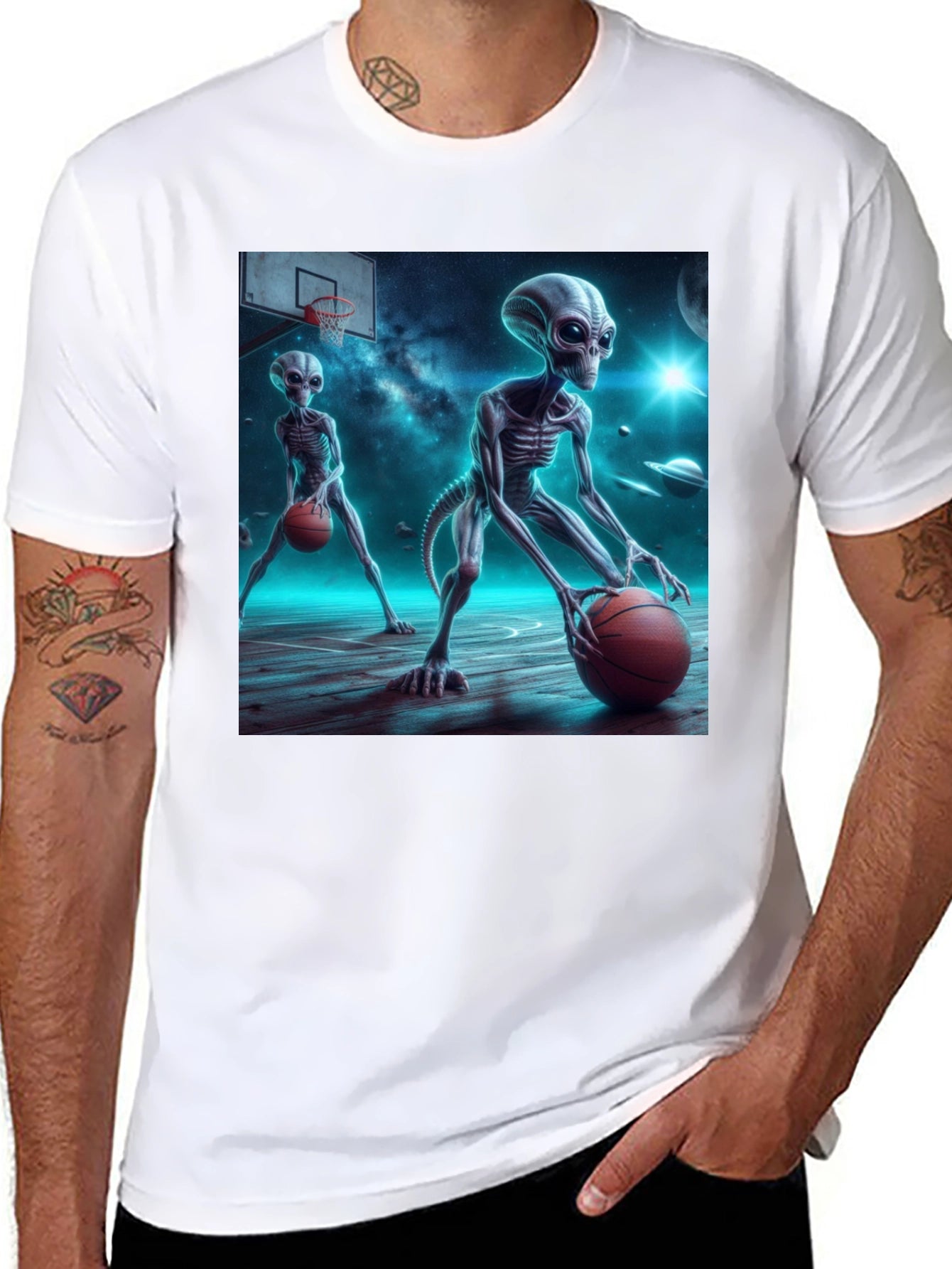 Alien Basketball Graphic Tee - Out of This World Style