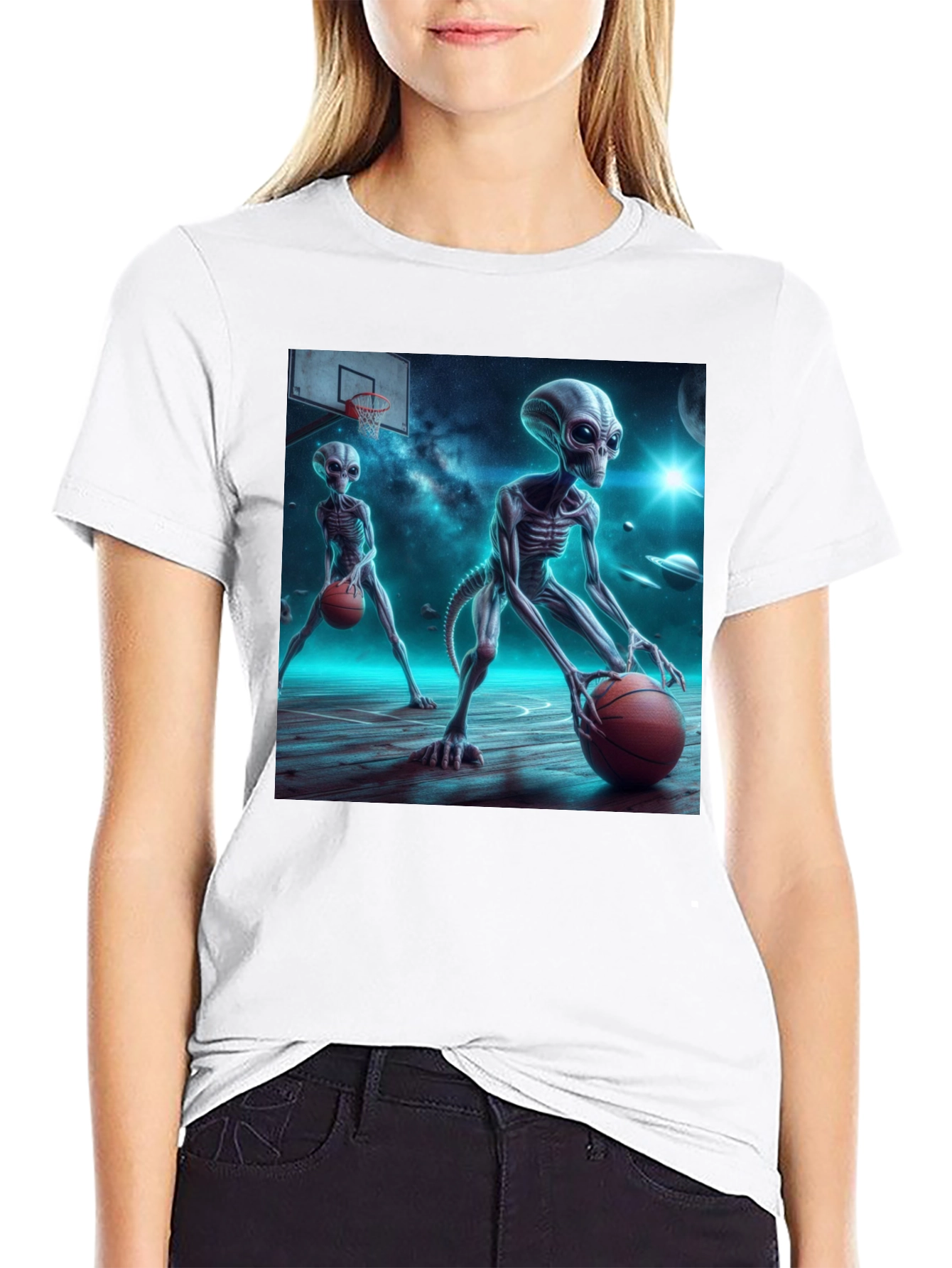 Alien Basketball Graphic Tee - Out of This World Style