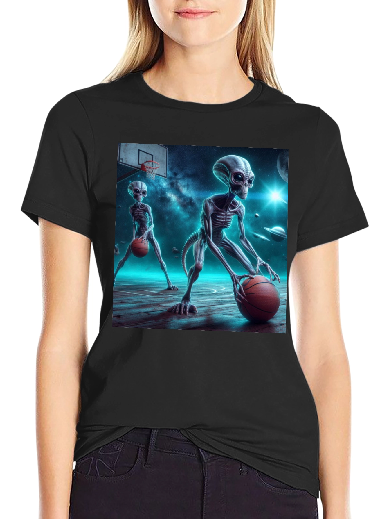 Alien Basketball Graphic Tee - Out of This World Style