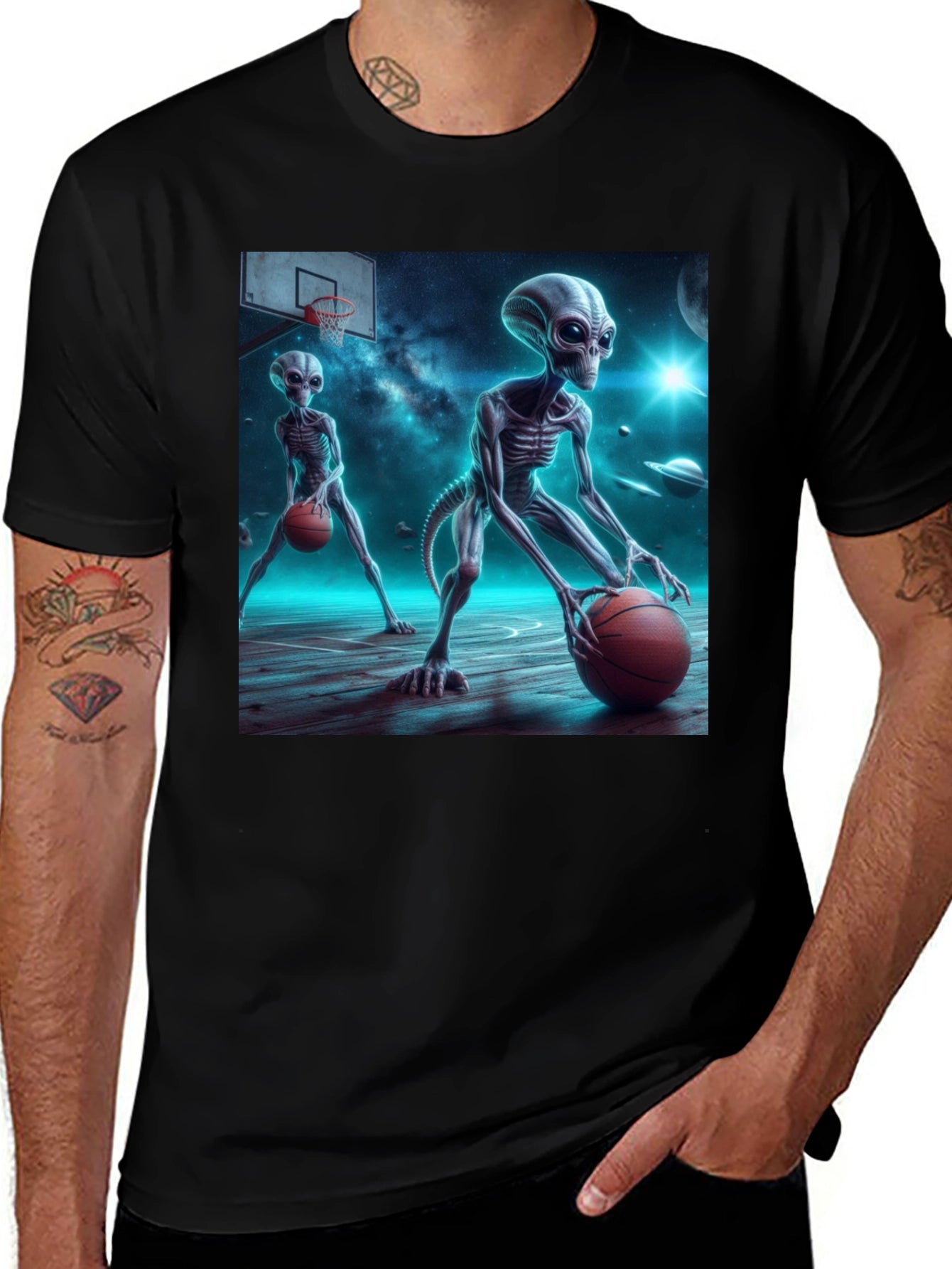 Alien Basketball Graphic Tee - Out of This World Style