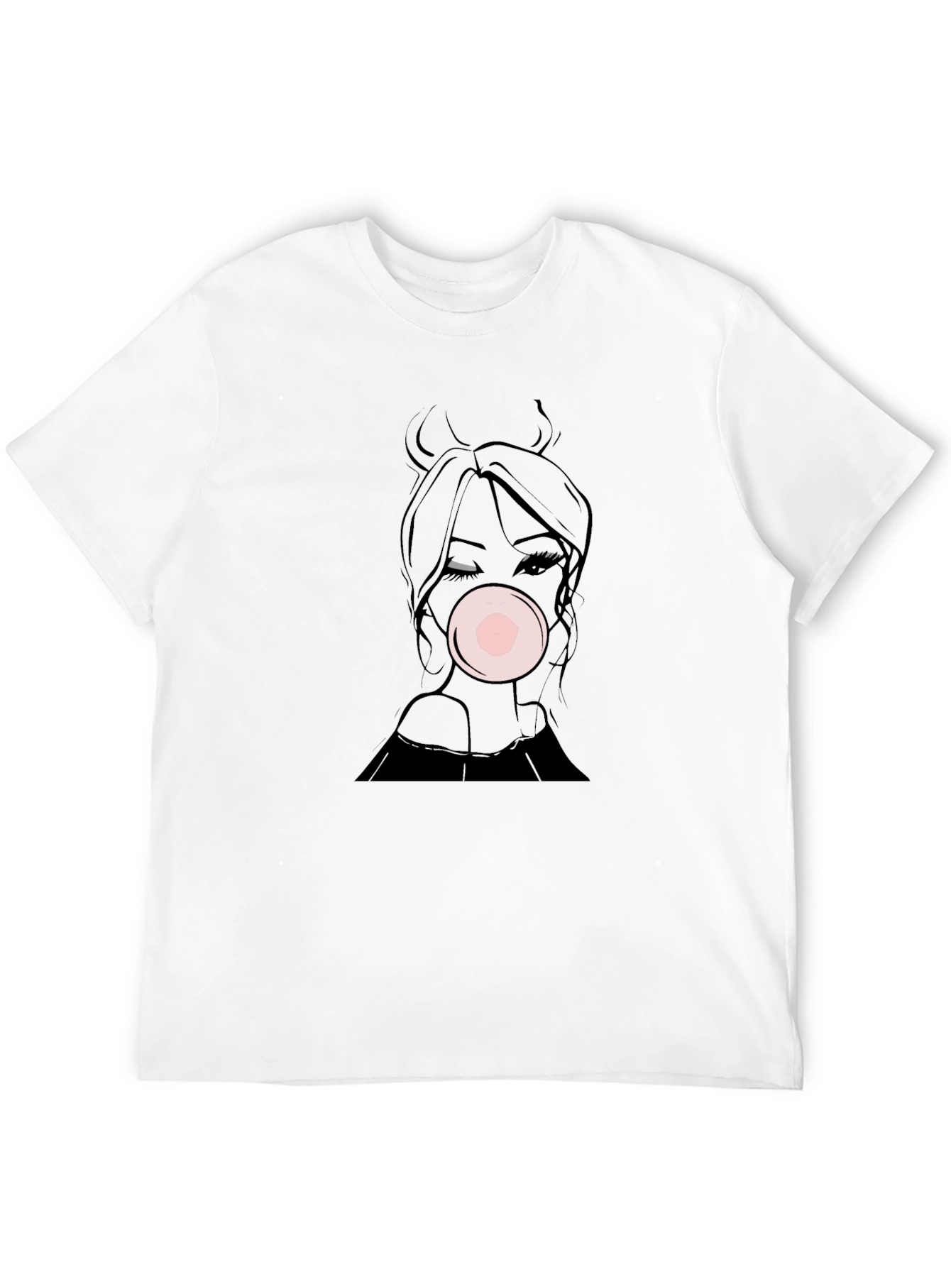 Bubble Gum Girl Tee - Black Graphic T-Shirt