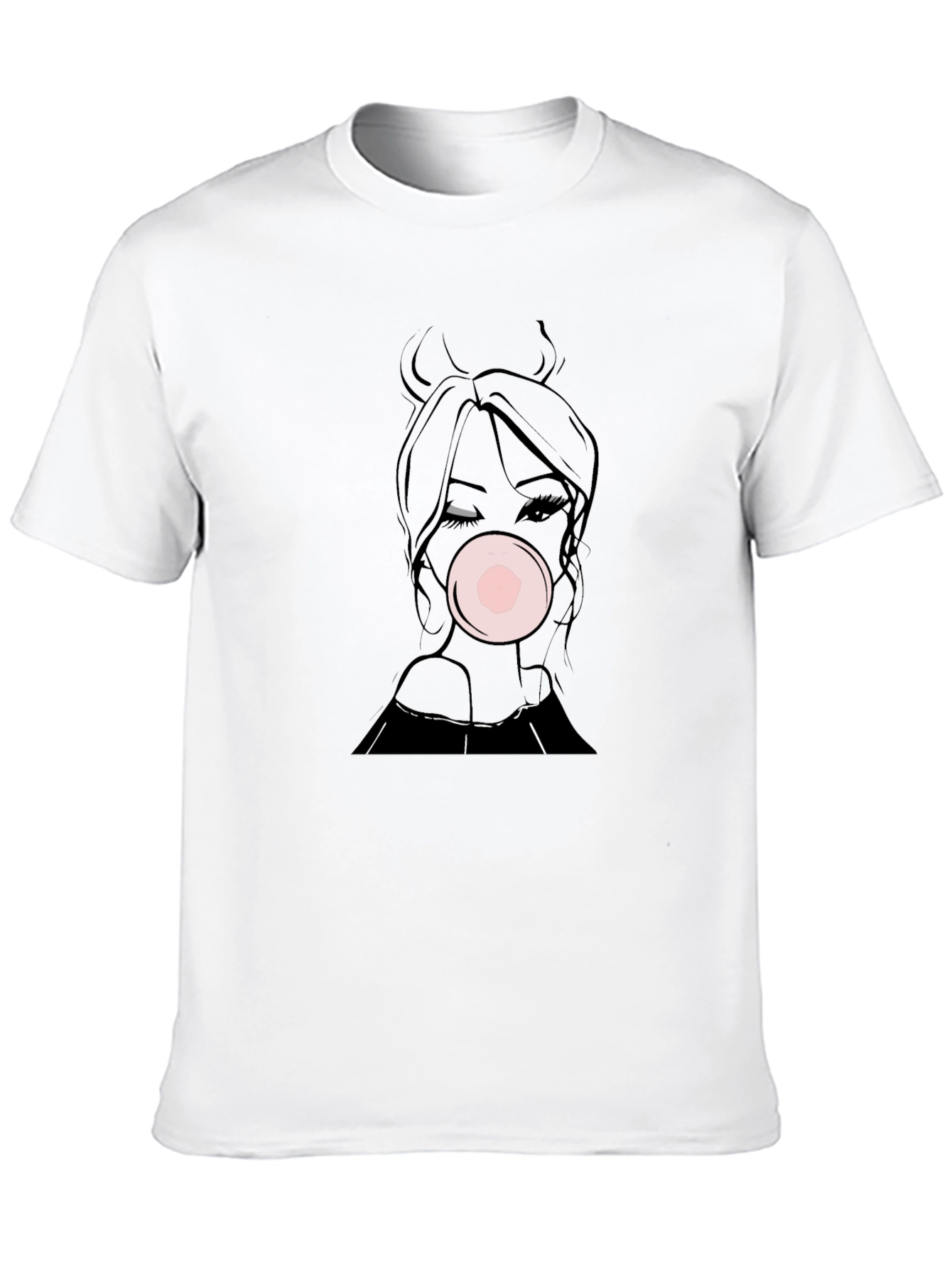 Bubble Gum Girl Tee - Black Graphic T-Shirt