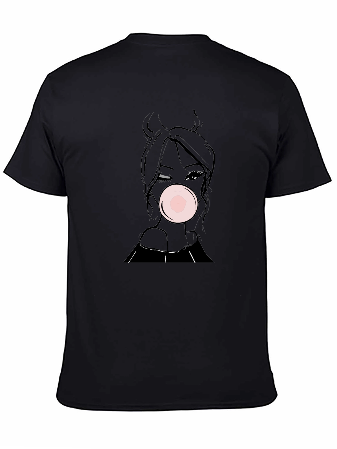 Bubble Gum Girl Tee - Black Graphic T-Shirt