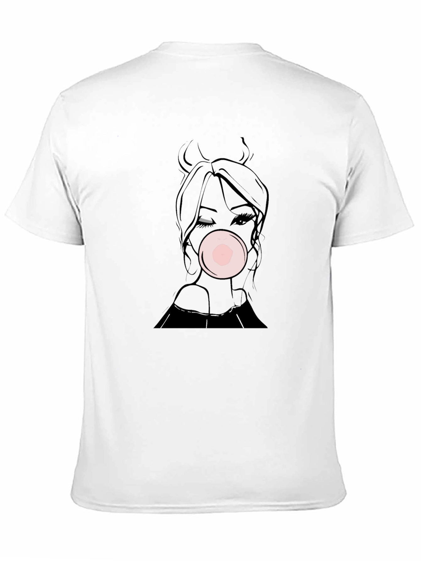 Bubble Gum Girl Tee - Black Graphic T-Shirt