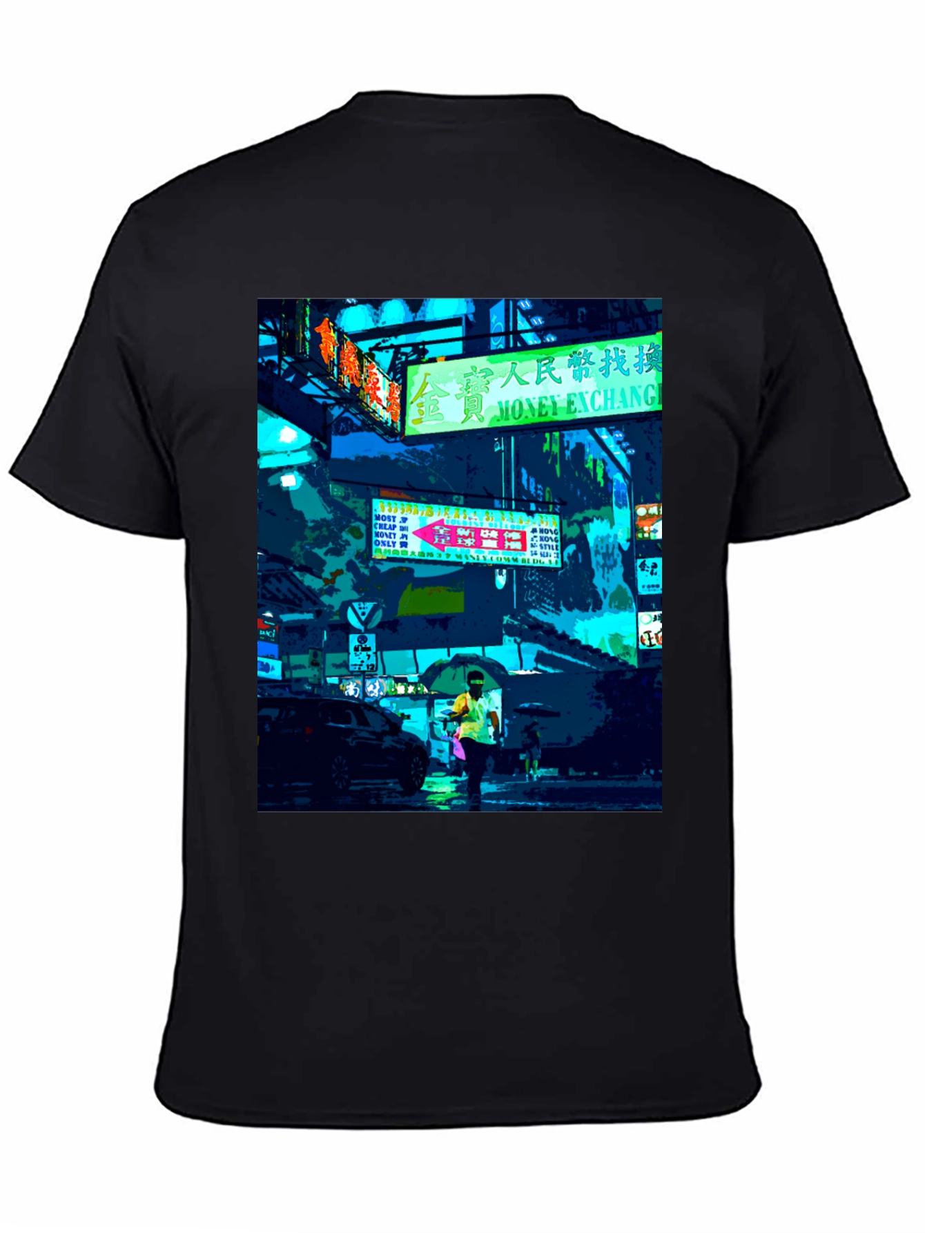 Urban Neon Graphic Tee - Black Crew Neck