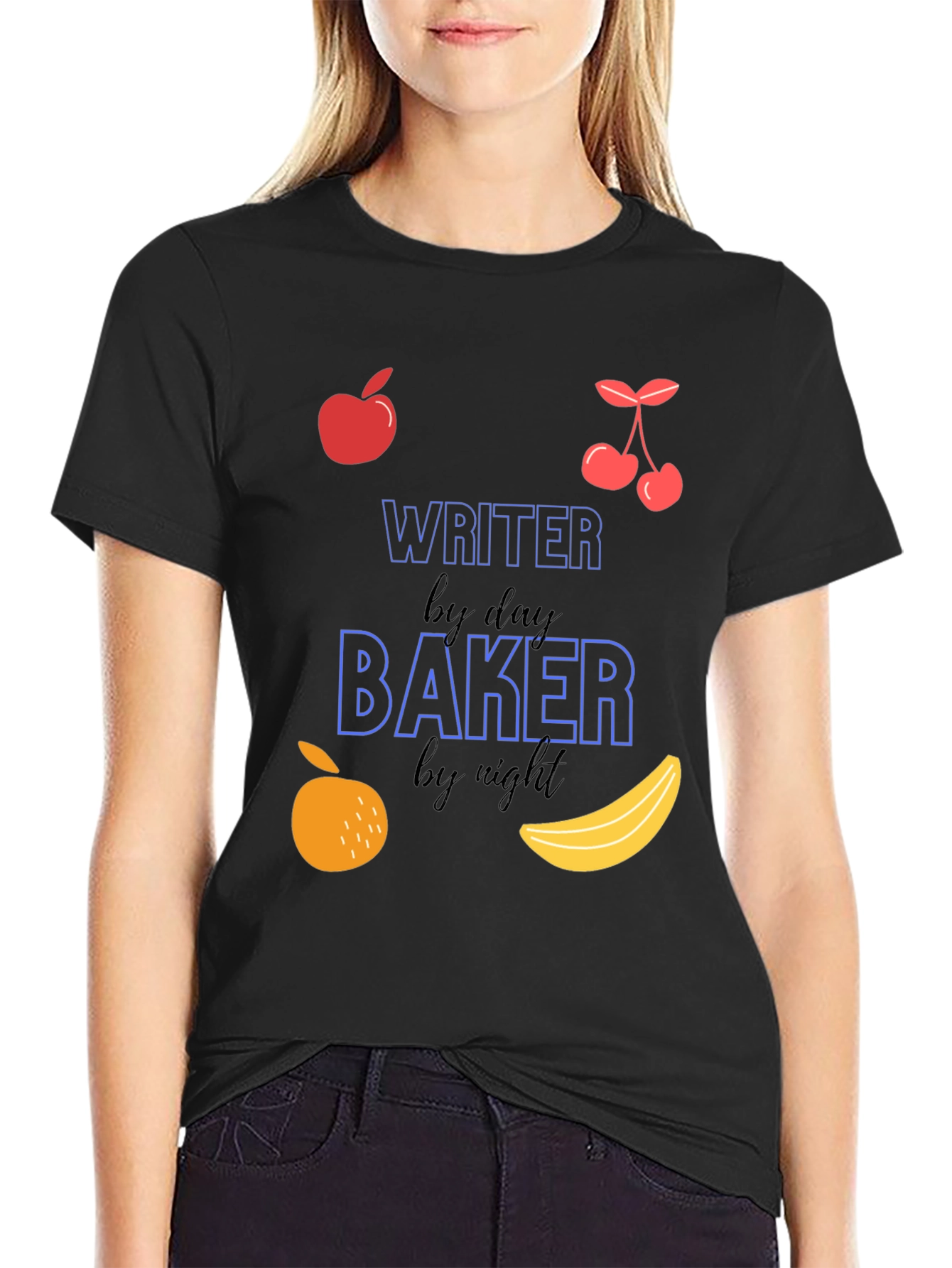 Writer By Day Baker By Night Graphic Tee