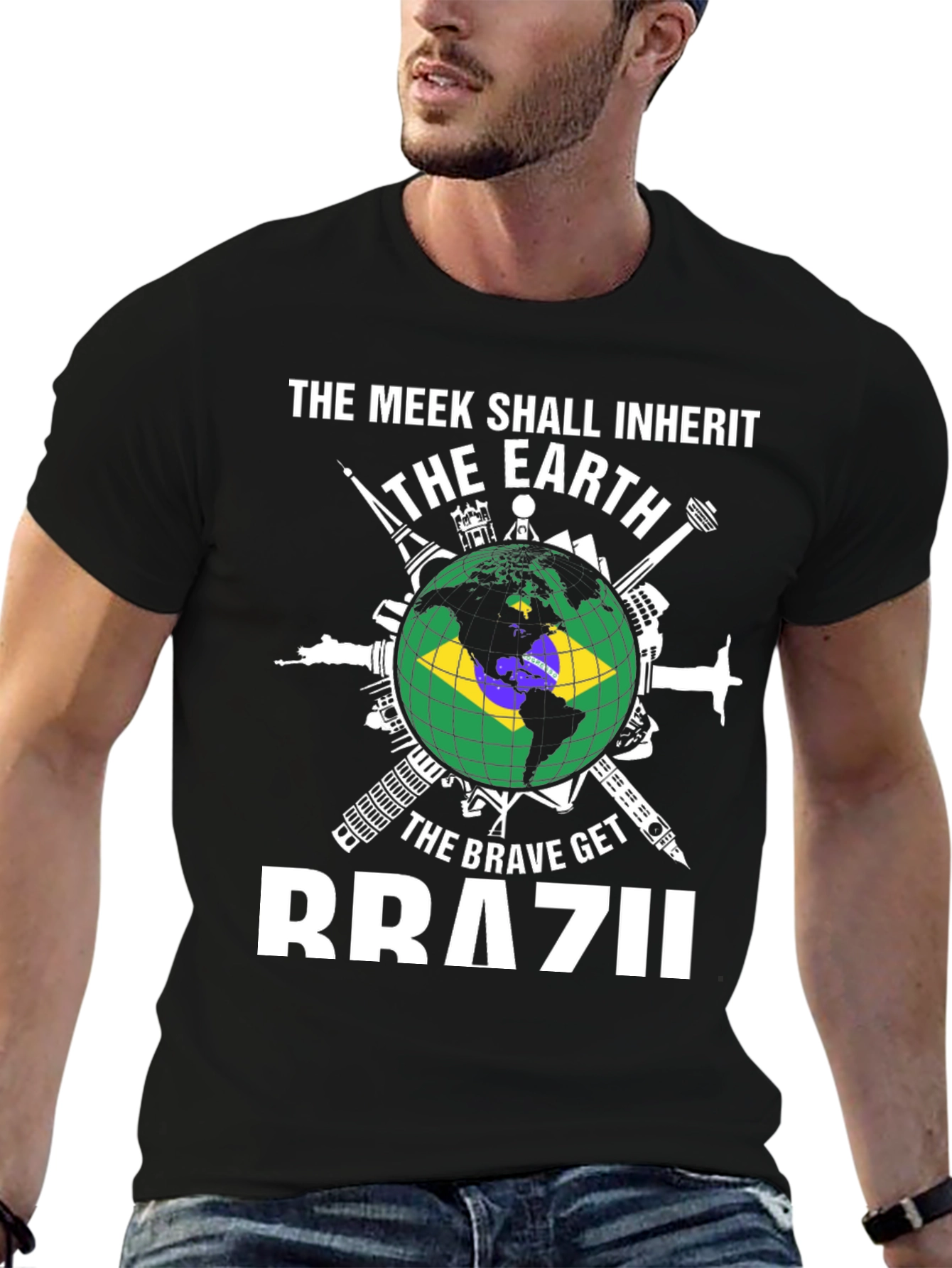 Brazil Globe Graphic T-Shirt - Meek & Brave