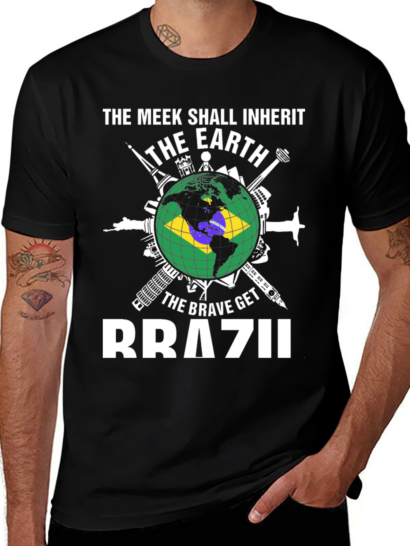 Brazil Globe Graphic T-Shirt - Meek & Brave