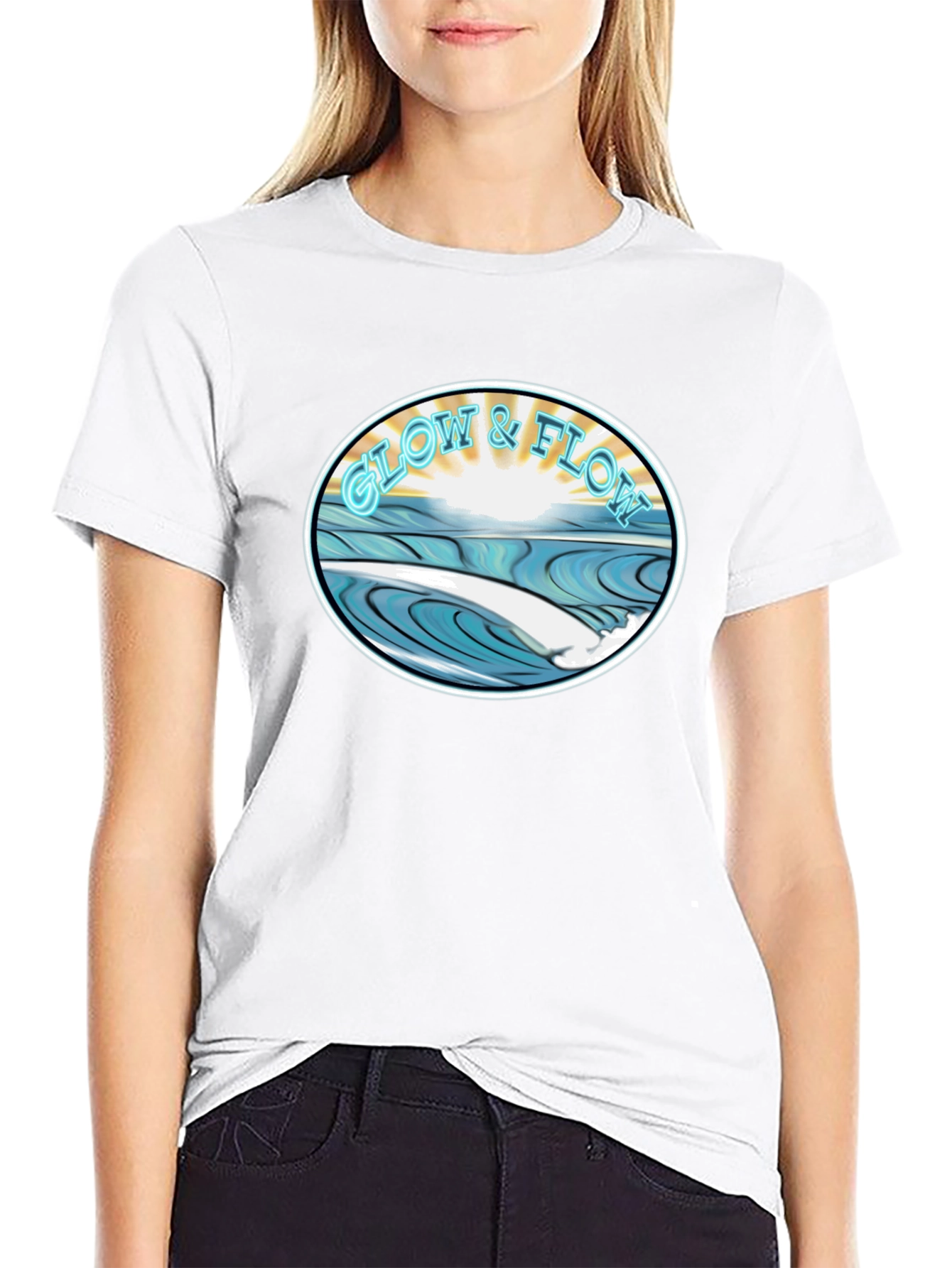 Glow & Flow Graphic Tee - Surf Style