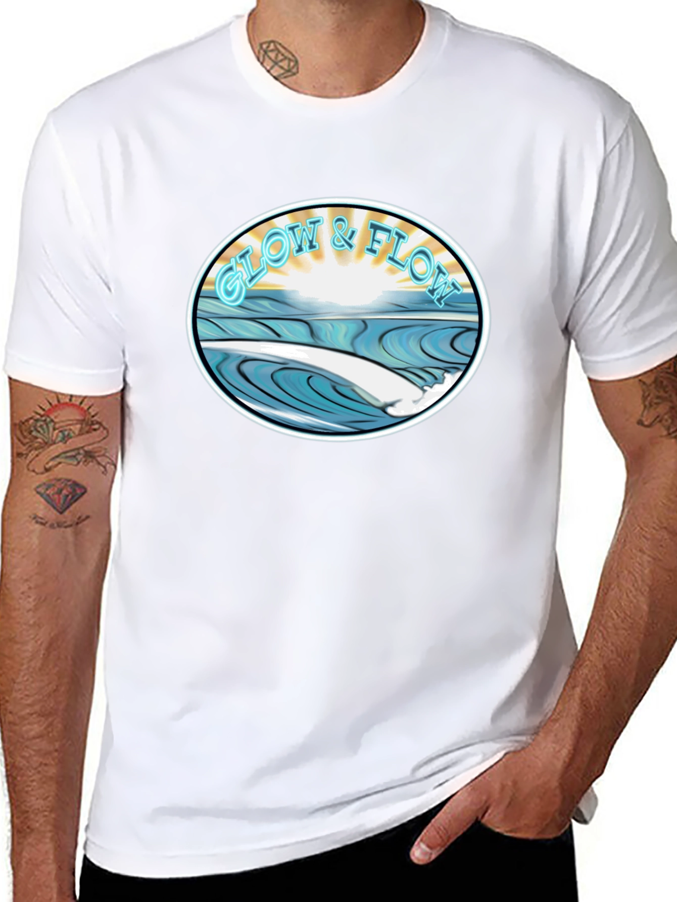Glow & Flow Graphic Tee - Surf Style