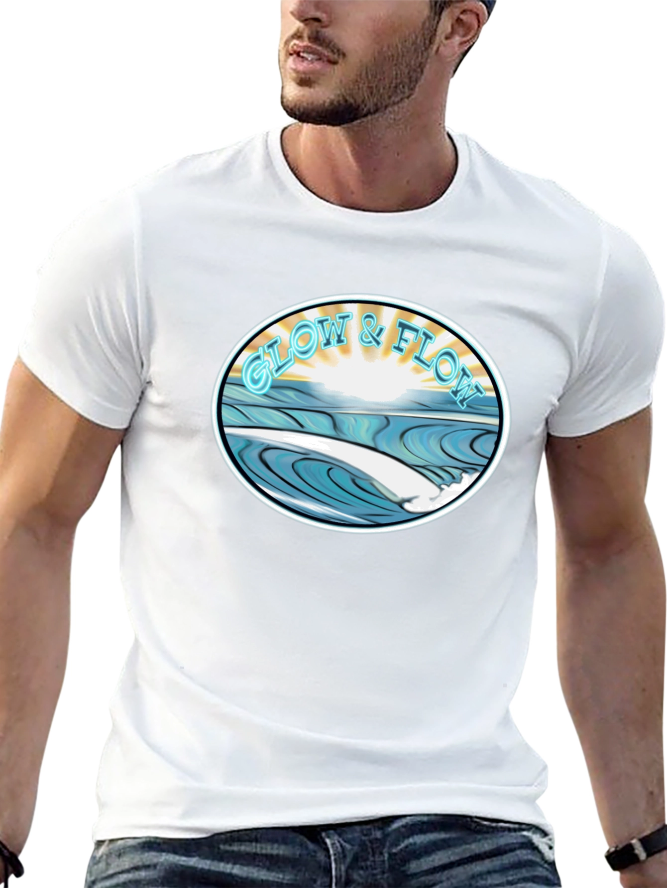 Glow & Flow Graphic Tee - Surf Style