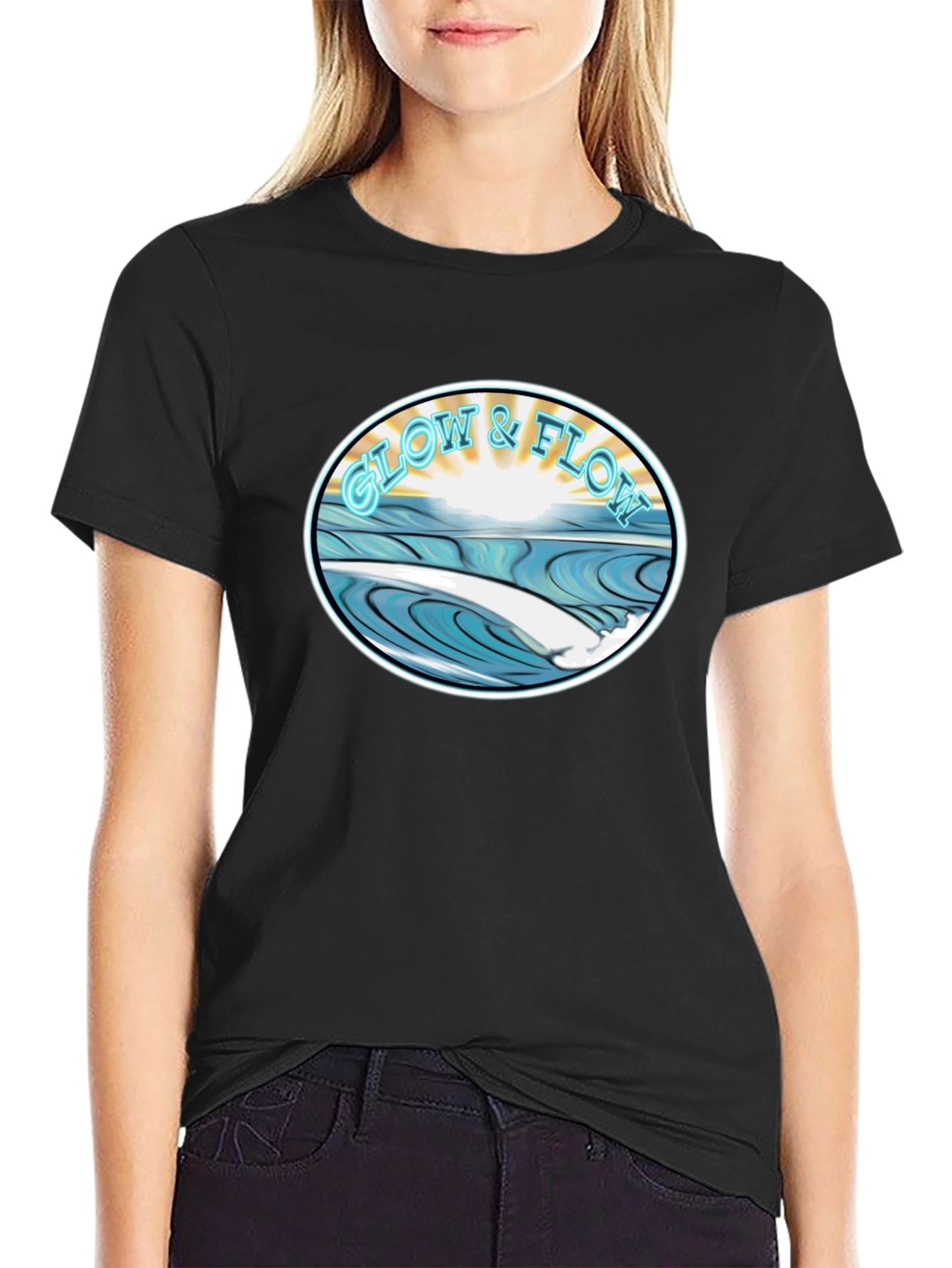Glow & Flow Graphic Tee - Surf Style