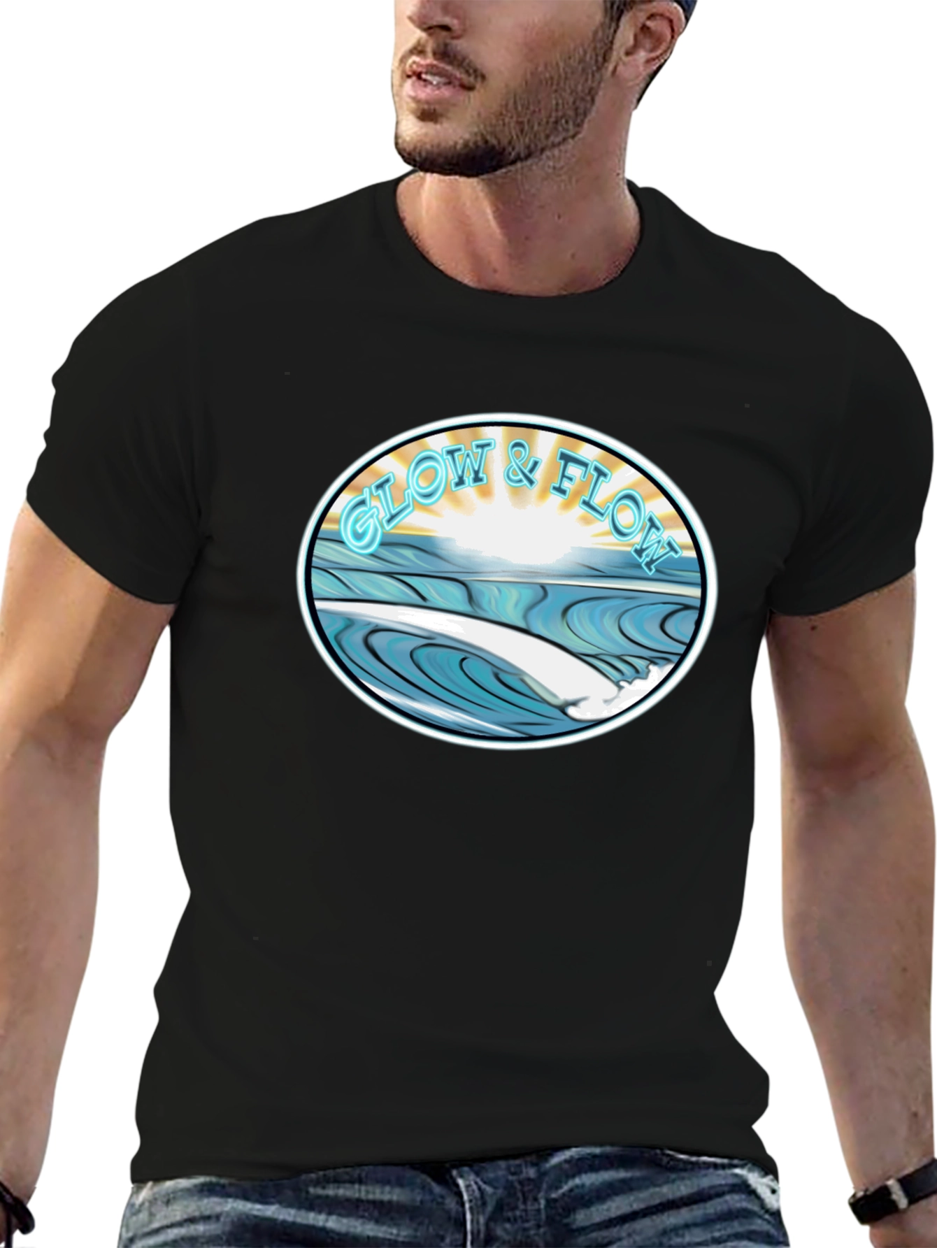 Glow & Flow Graphic Tee - Surf Style