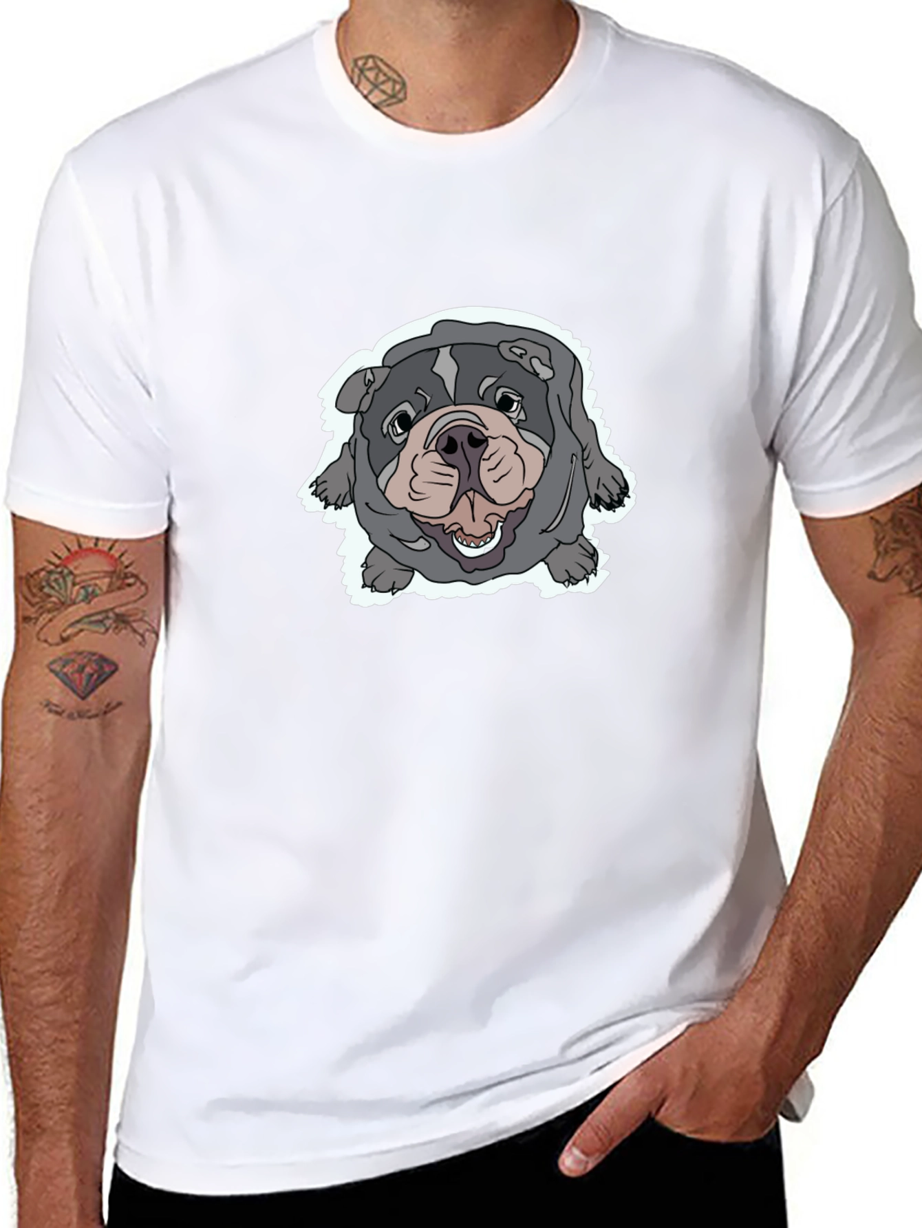 Bulldog Graphic Tee - Comfortable Black T-Shirt