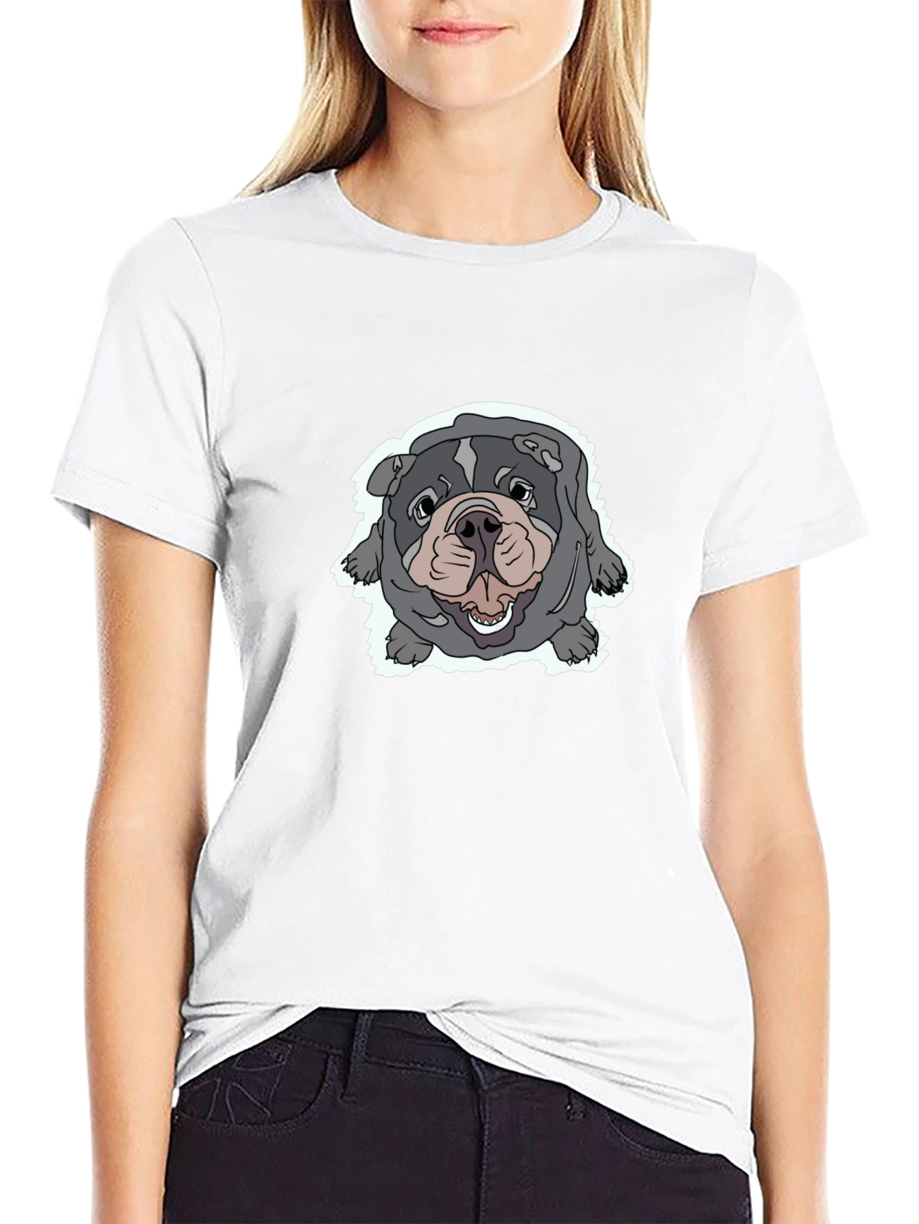 Bulldog Graphic Tee - Comfortable Black T-Shirt