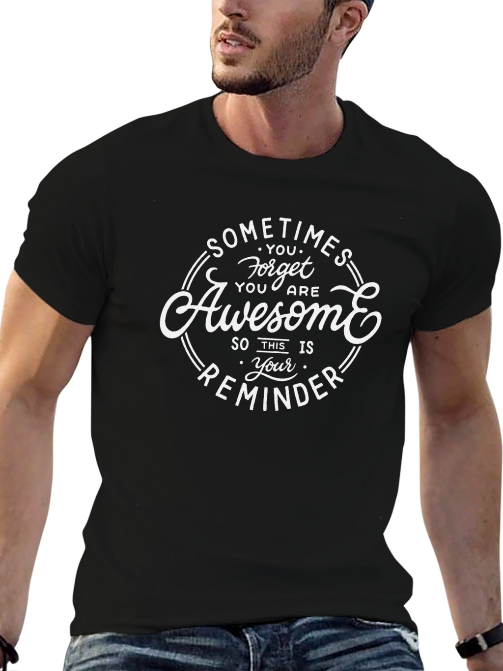 Awesome Reminder Black Graphic T-Shirt
