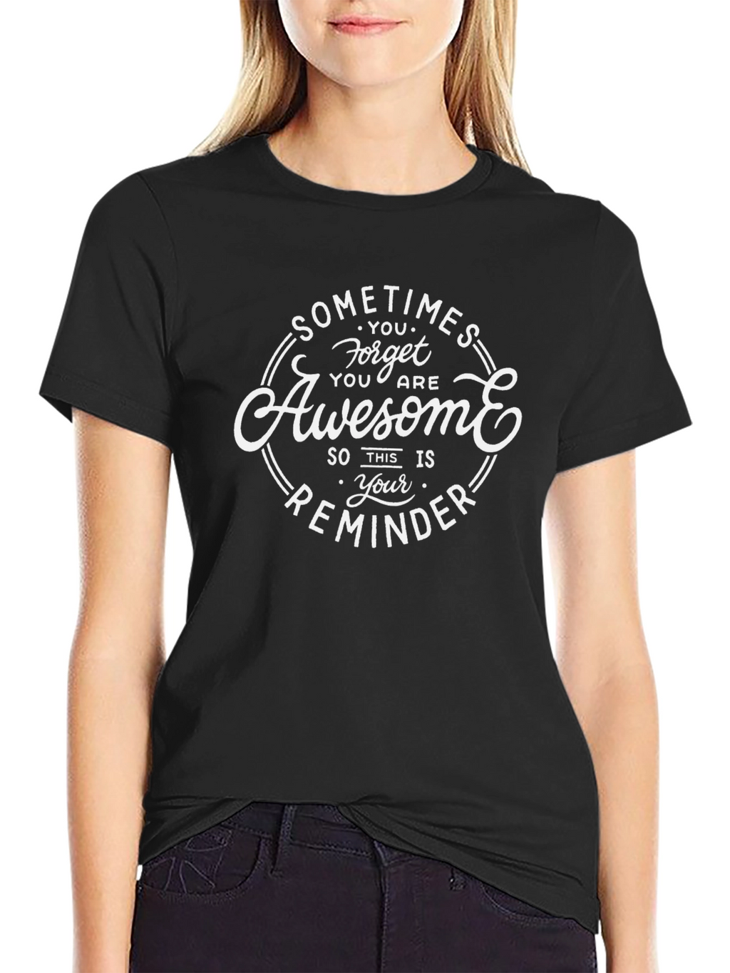 Awesome Reminder Black Graphic T-Shirt