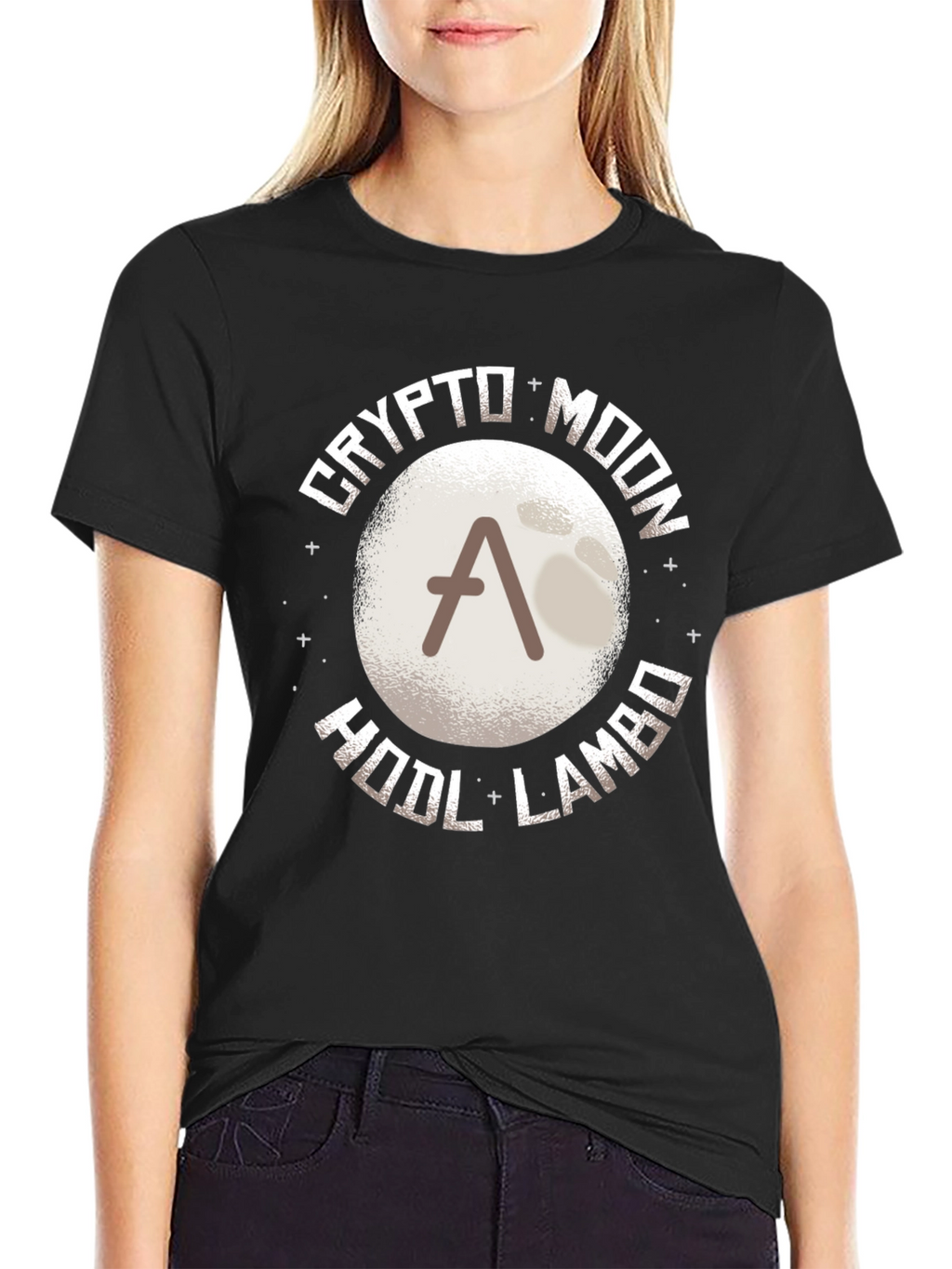 Crypto Moon HODL LAMBO T-Shirt - Black