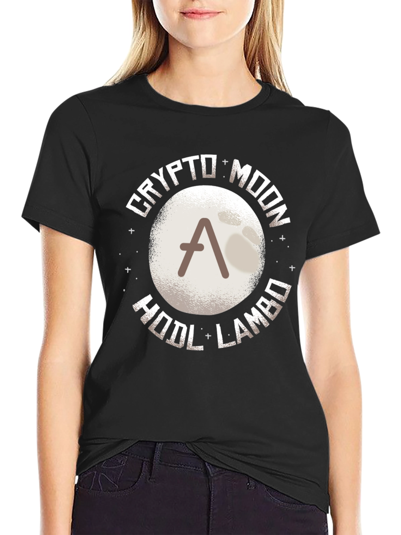 Crypto Moon HODL LAMBO T-Shirt - Black