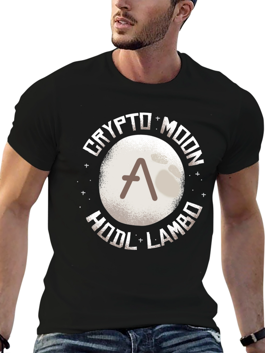 Crypto Moon HODL LAMBO T-Shirt - Black