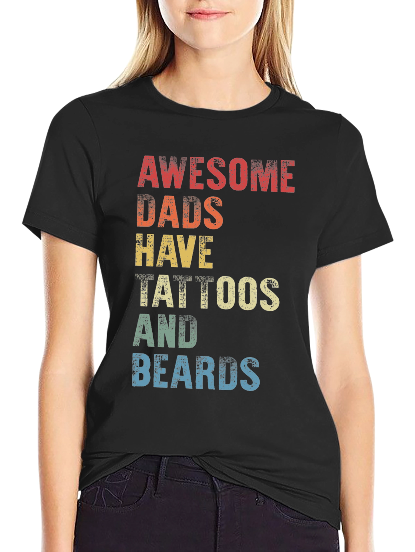 Awesome Dads Tattoos & Beards Graphic Tee
