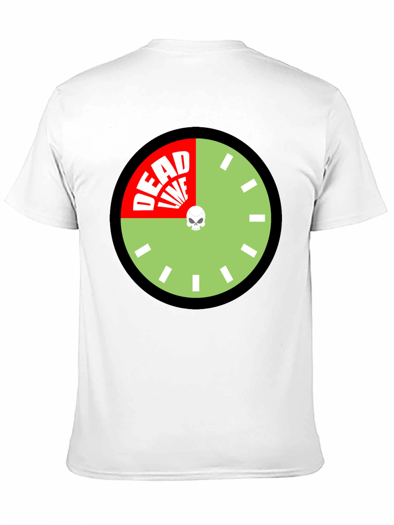 Deadline Clock Graphic Tee - Novelty Skull Design