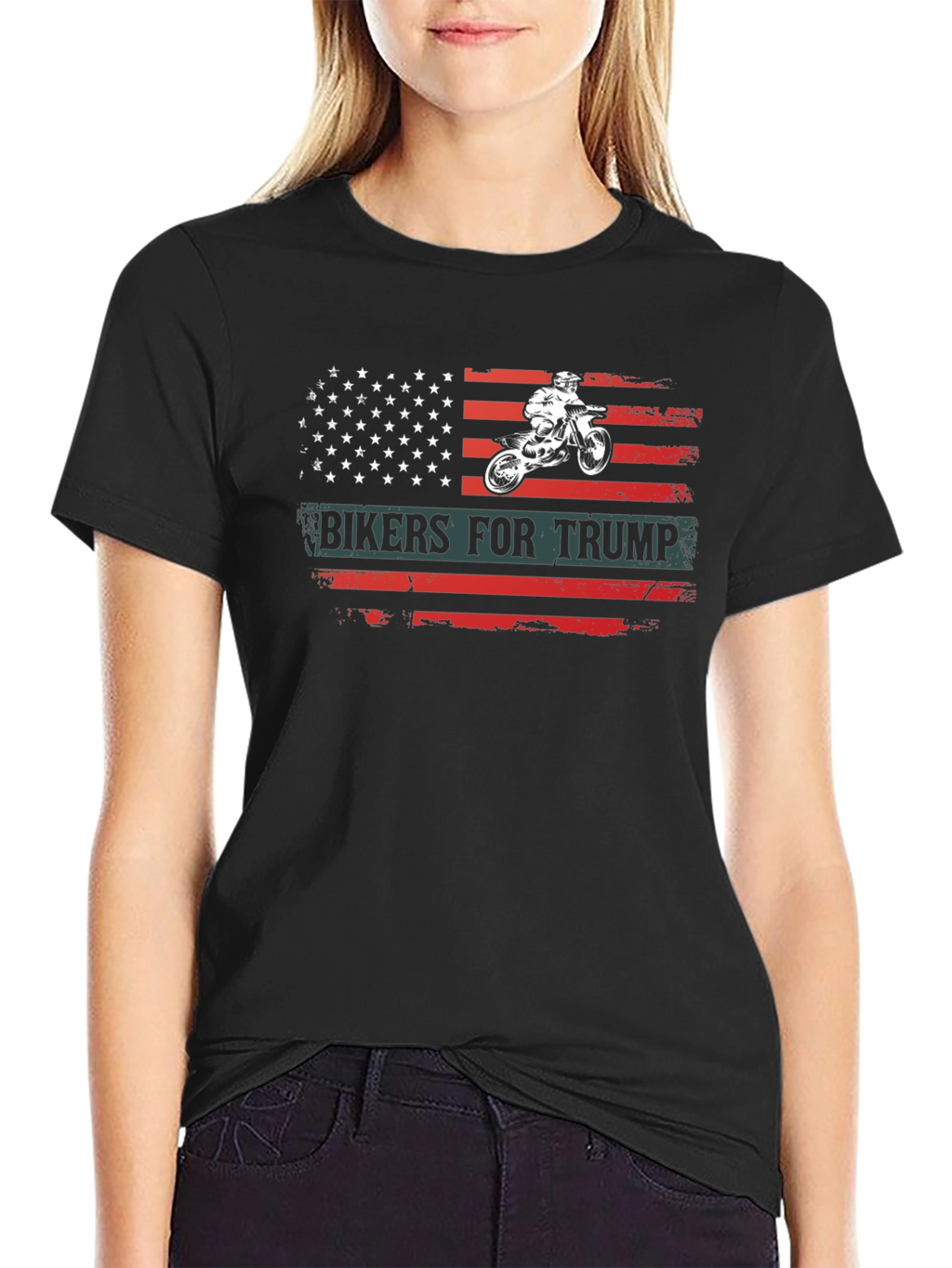 Bikers for Trump Flag Graphic T-Shirt