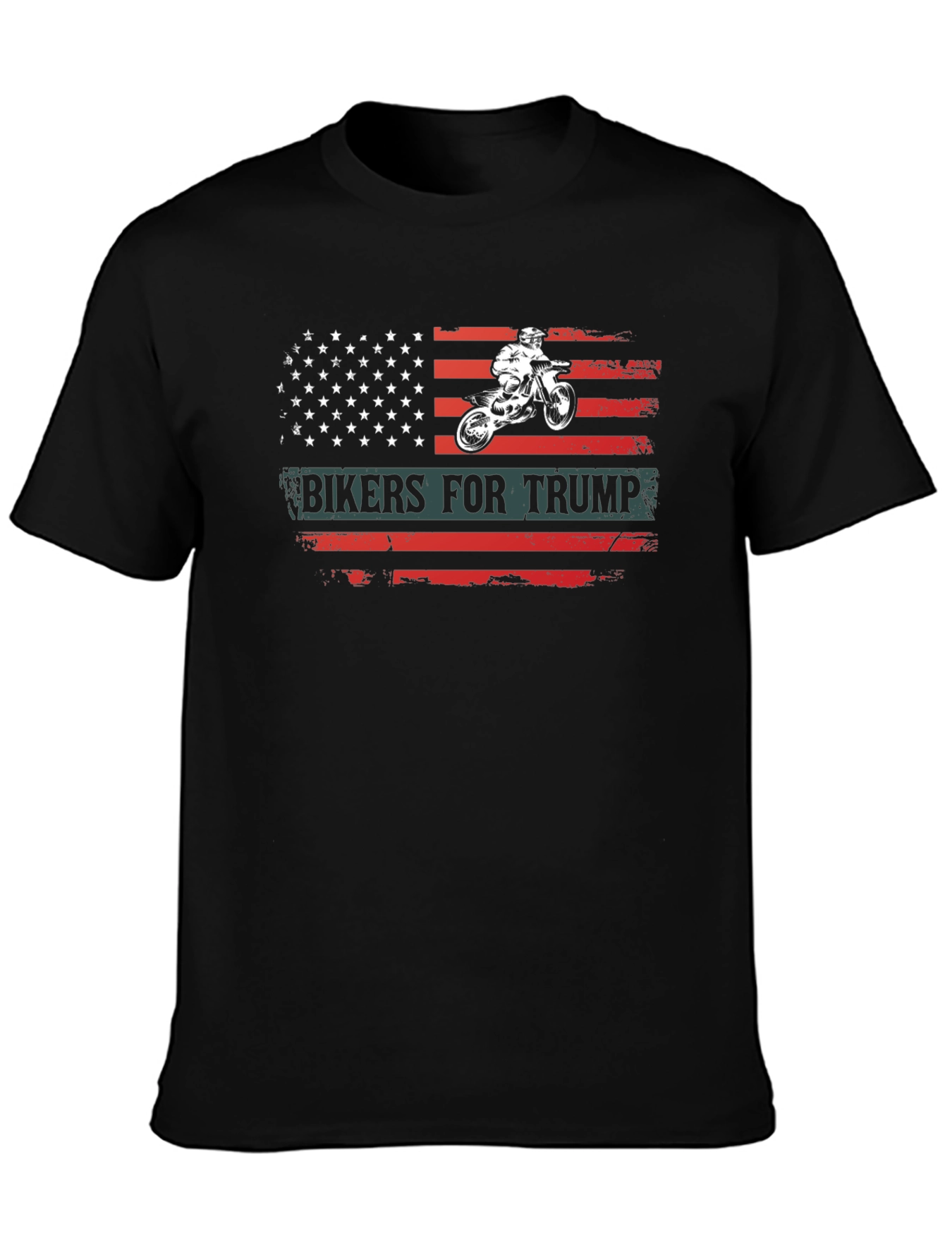 Bikers for Trump Flag Graphic T-Shirt