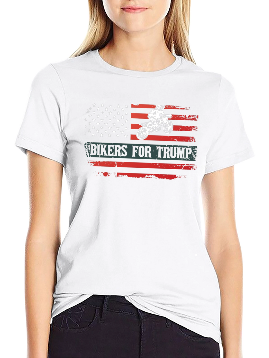 Bikers for Trump Flag Graphic T-Shirt