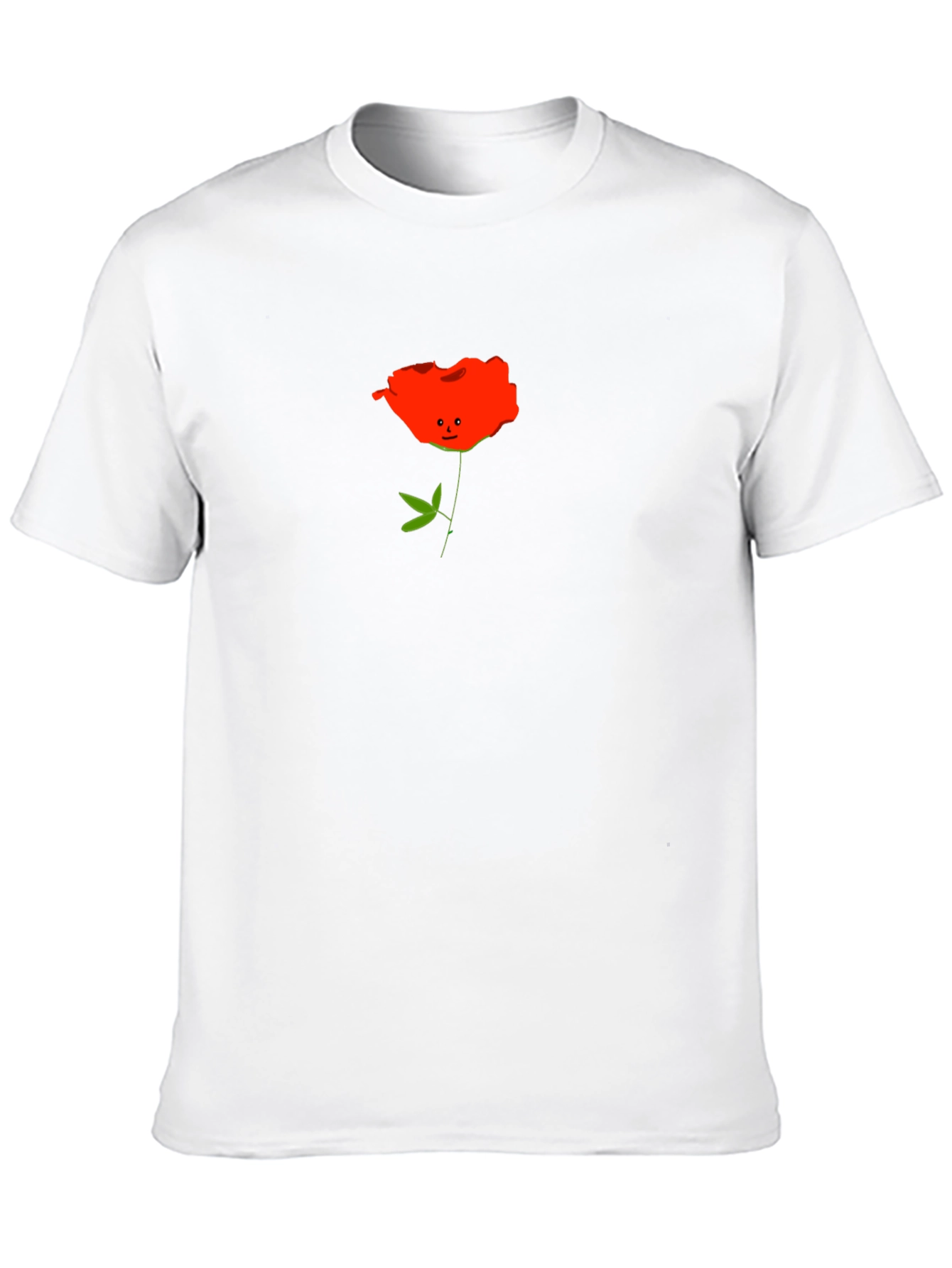 Cute Cartoon Flower Graphic Tee - Black T-Shirt