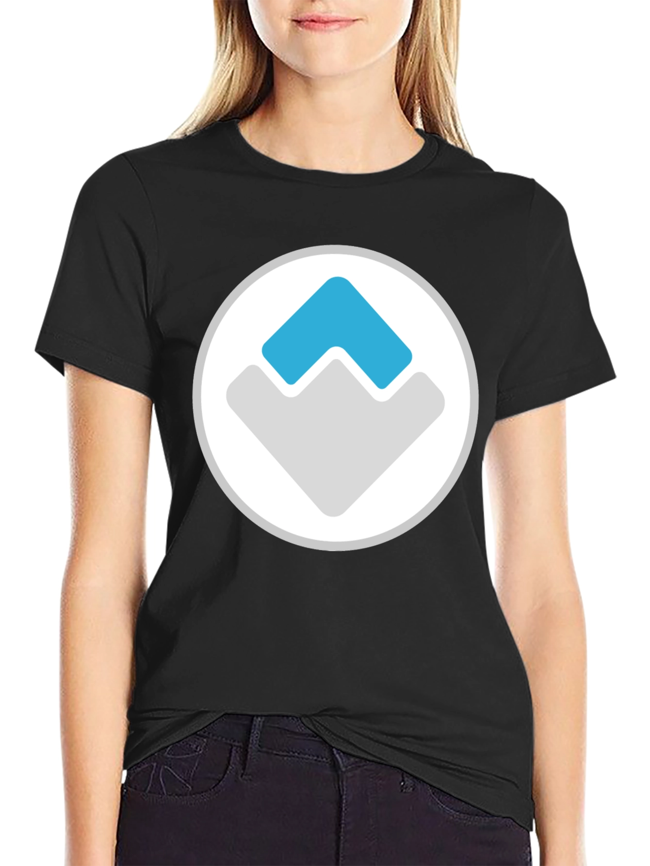 Modern Graphic Tee - Black with Arrow Logo