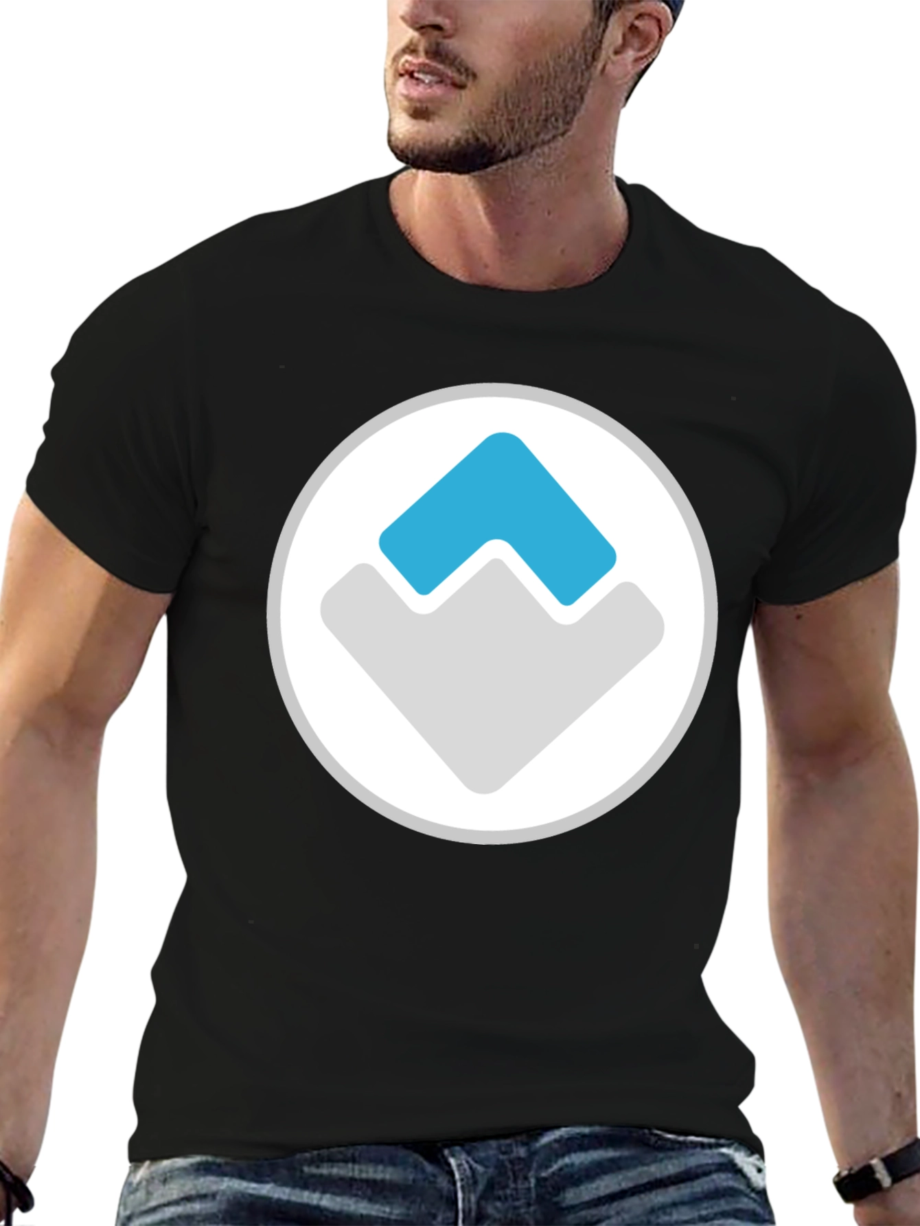 Modern Graphic Tee - Black with Arrow Logo
